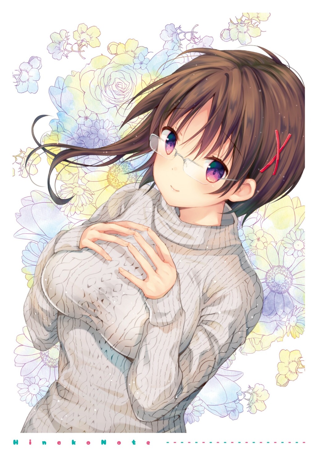 breast_hold hagino_chiaki hinako_note megane mitsuki_(mangaka) sweater