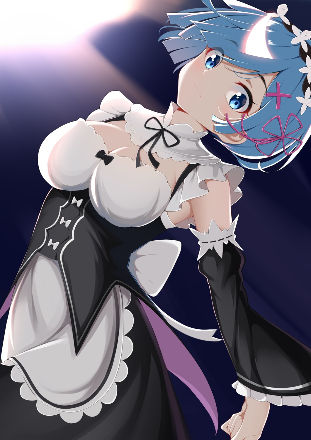 cat_(yidsv) cleavage maid re_zero_kara_hajimeru_isekai_seikatsu rem_(re_zero)