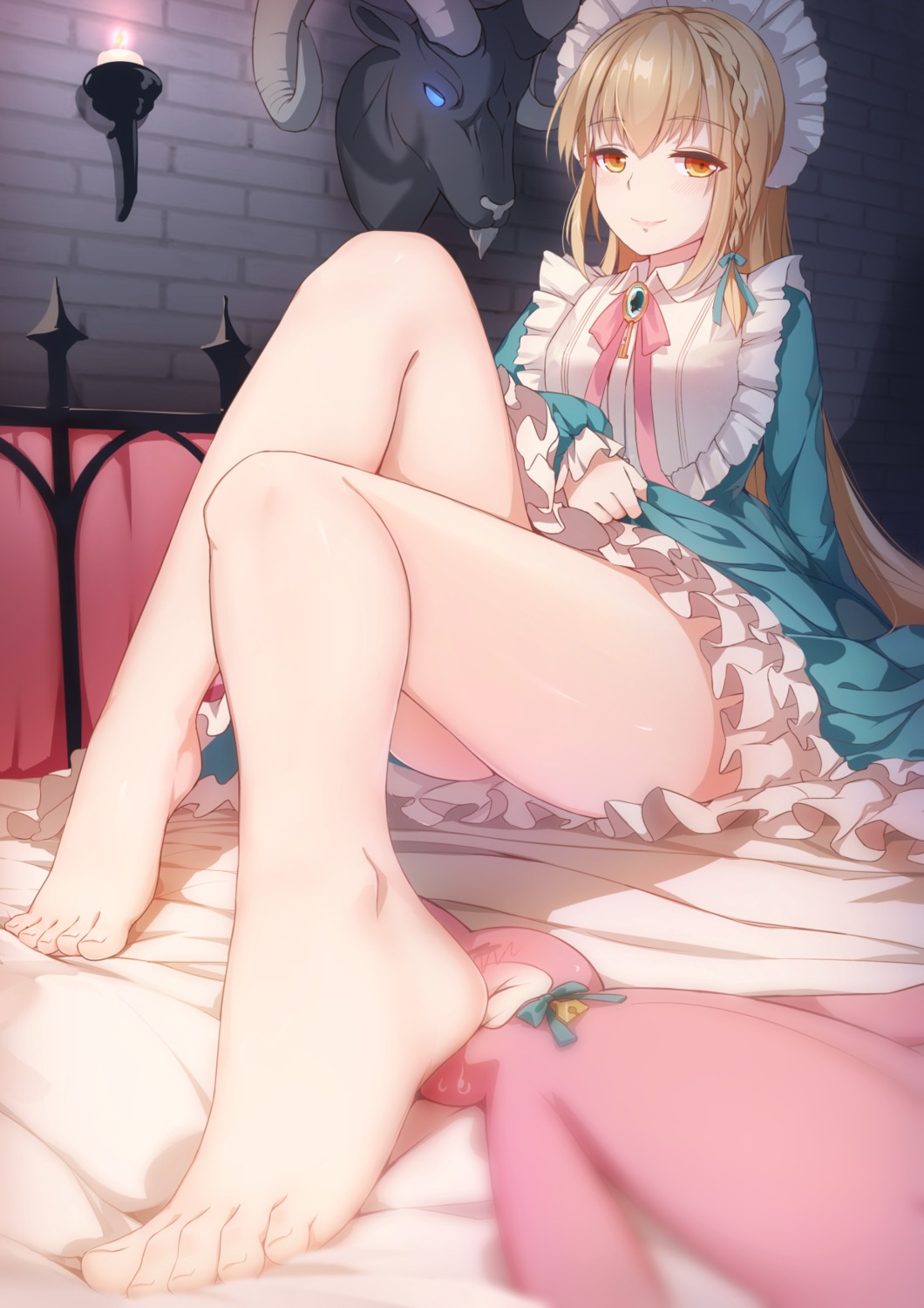 eine_(virtuareal) feet maid skirt_lift virtuareal xiao_ren