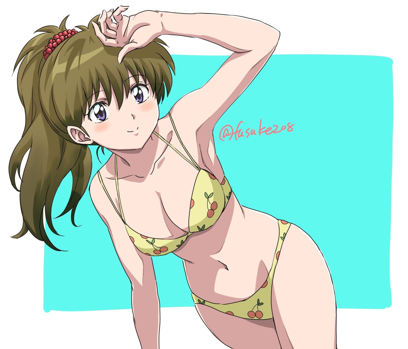 bikini cleavage fuusuke_(fusuke208) kyoukai_no_rinne mamiya_sakura swimsuits