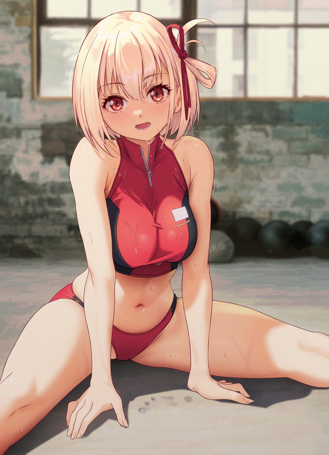 buruma gym_uniform lycoris_recoil nishikigi_chisato solar_(happymonk) wet