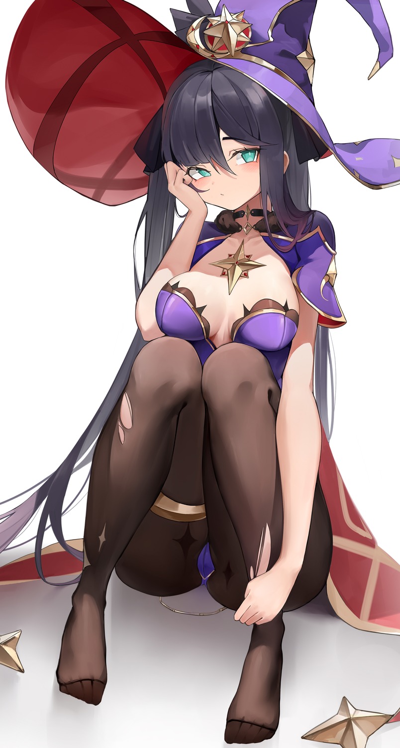 berserker_r genshin_impact mona_megistus pantyhose witch