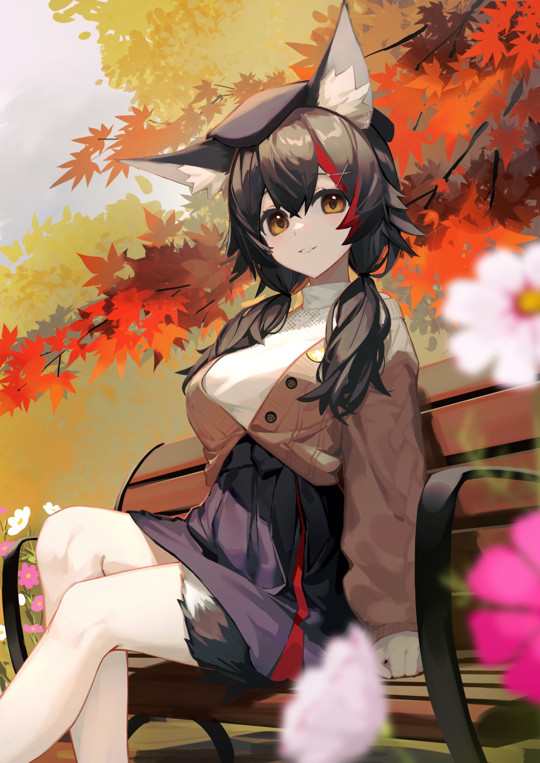 animal_ears hololive hololive_gamers ookami_mio sweater tail wazd0183
