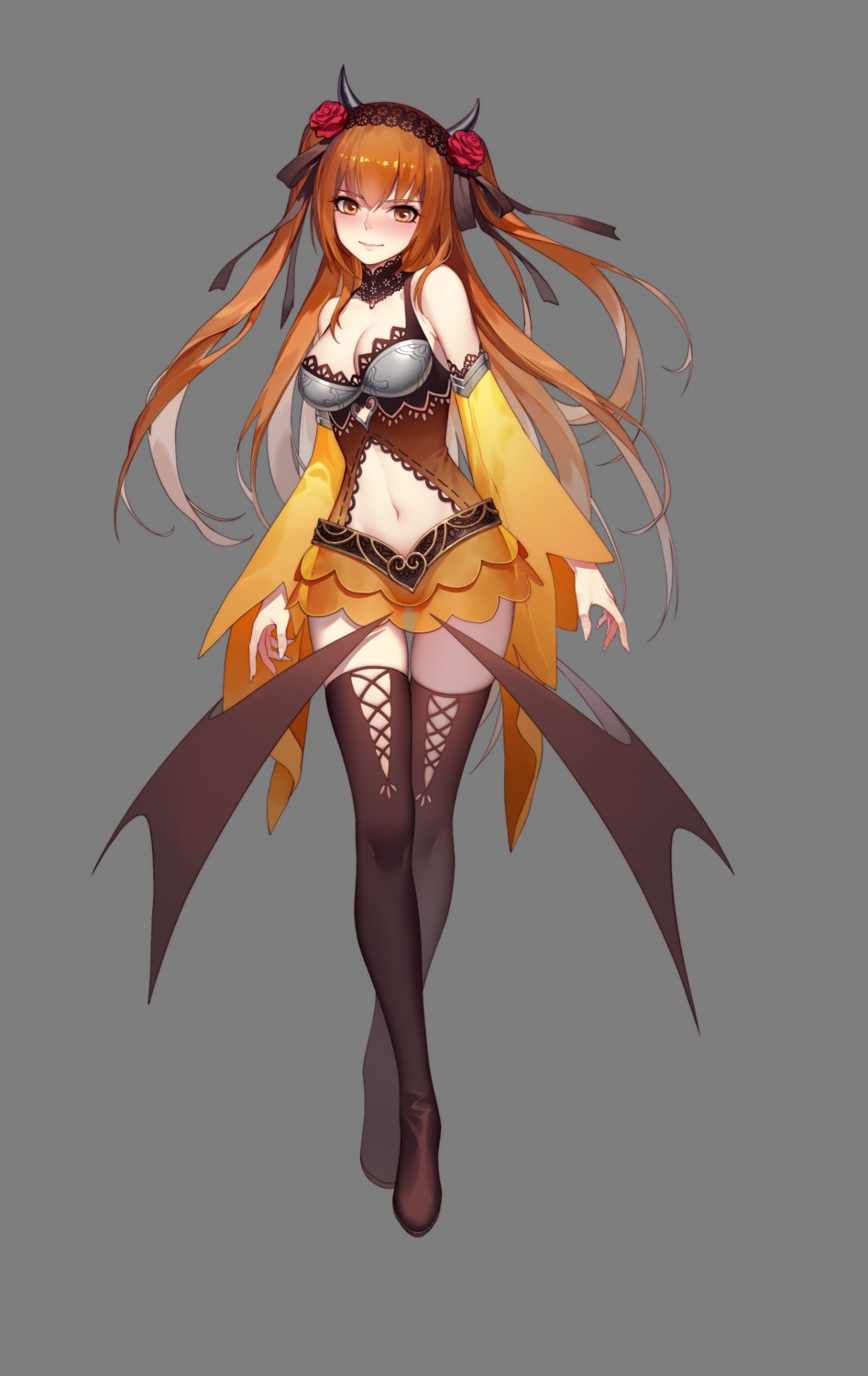 cleavage horns jimolianzhanji thank_star thighhighs transparent_png wings