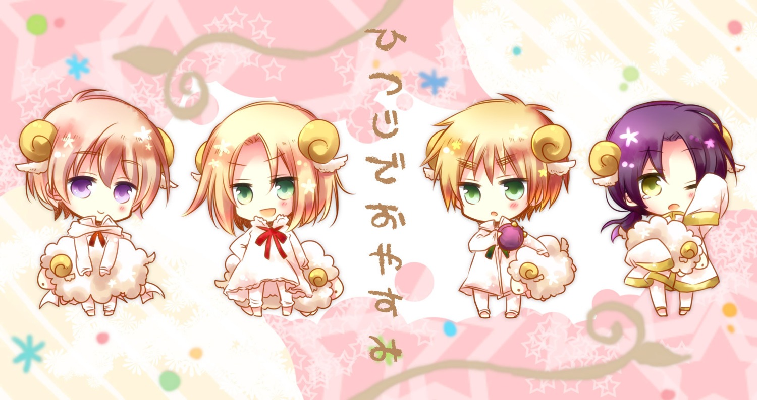 chibi china hetalia_axis_powers pajama poland russia tsukimi united_kingdom