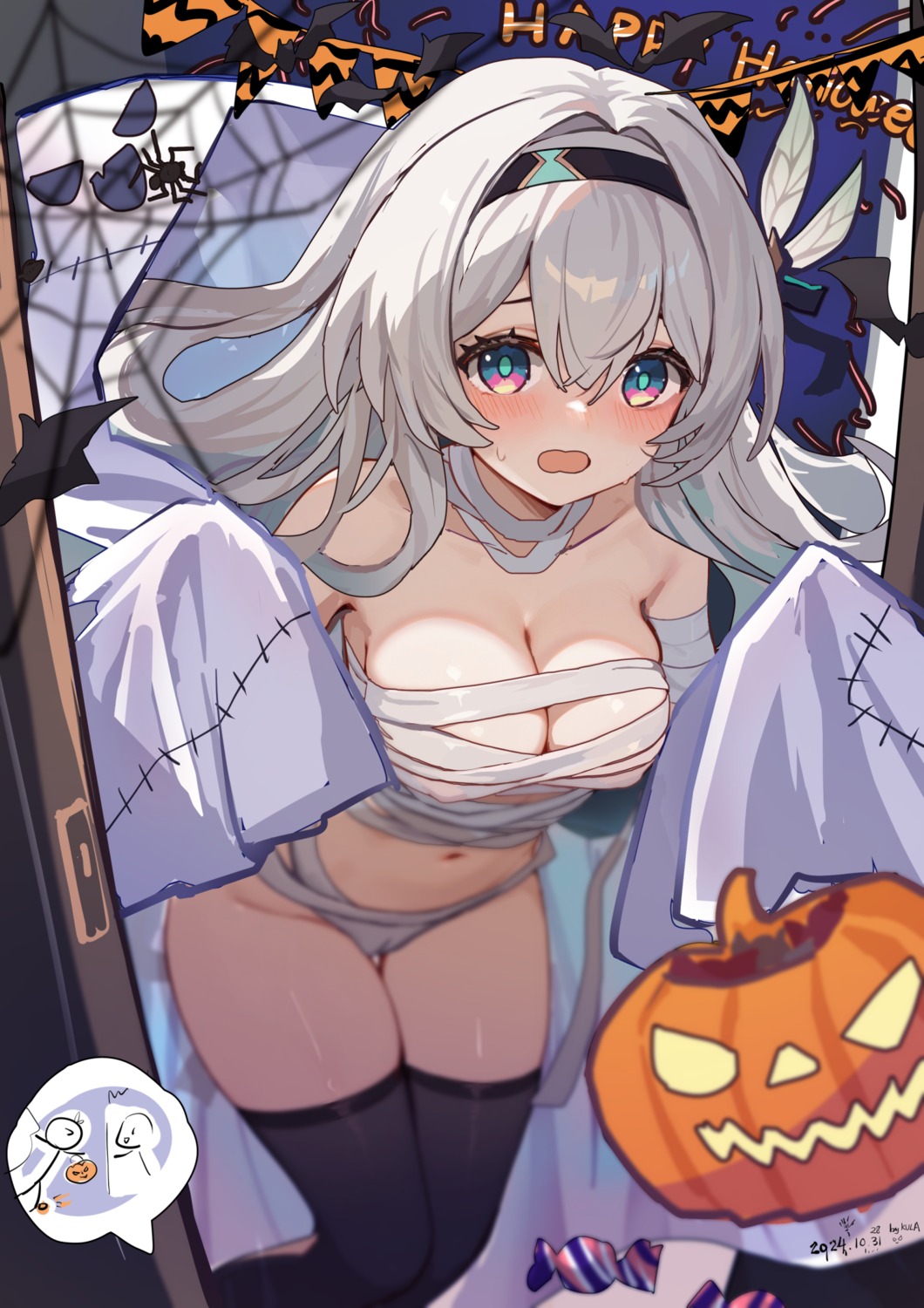 bandages cameltoe firefly halloween honkai:_star_rail kkkula naked_ribbon thighhighs