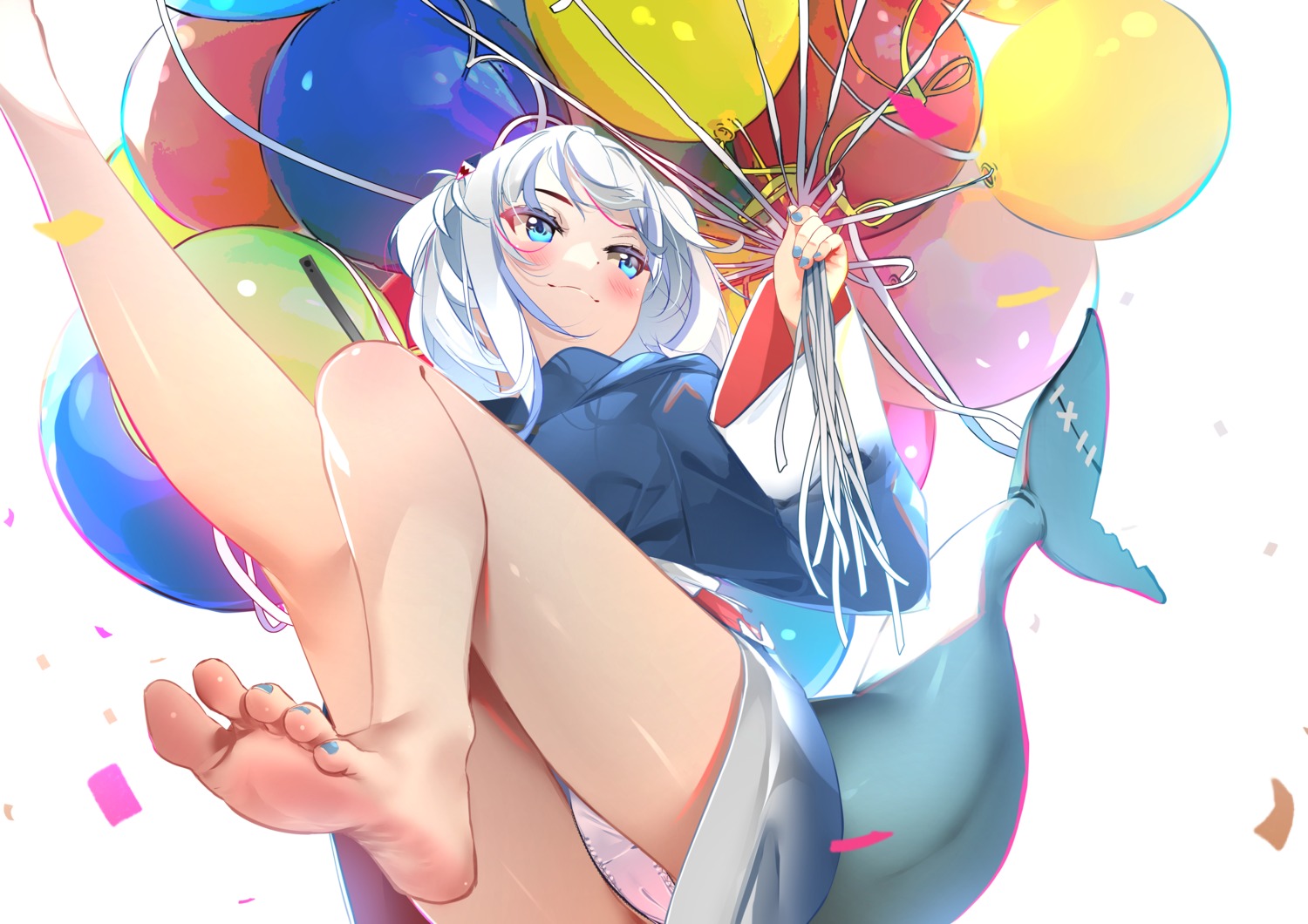 cameltoe feet gawr_gura hololive hololive_english loli pantsu skirt_lift sydus tail