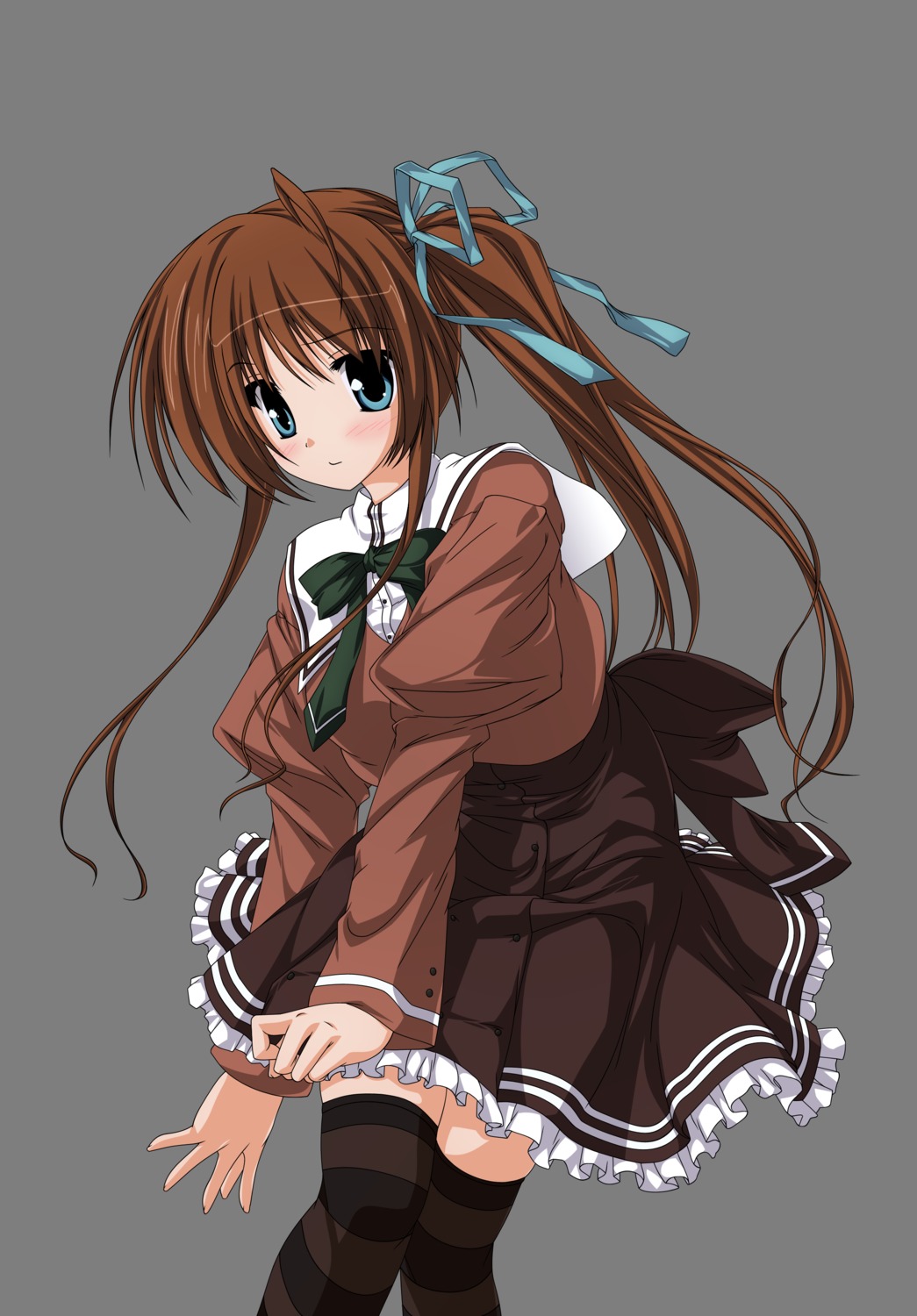 akane_iro_ni_somaru_saka nagase_minato seifuku tenmaso thighhighs transparent_png vector_trace