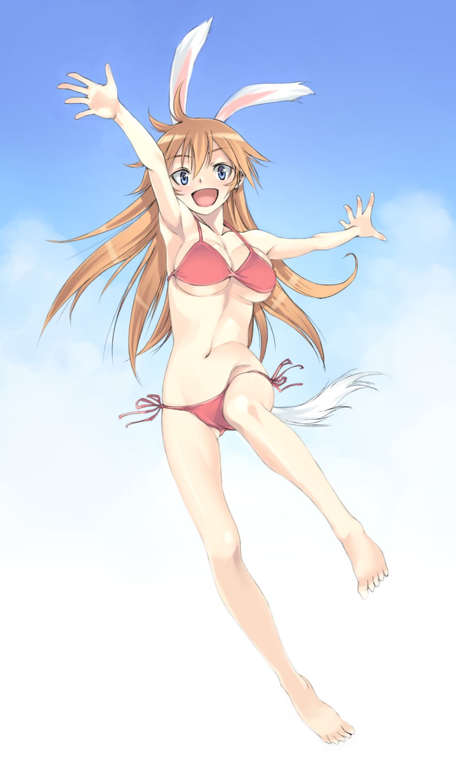 animal_ears as-special bikini bunny_ears charlotte_e_yeager cleavage strike_witches swimsuits tail