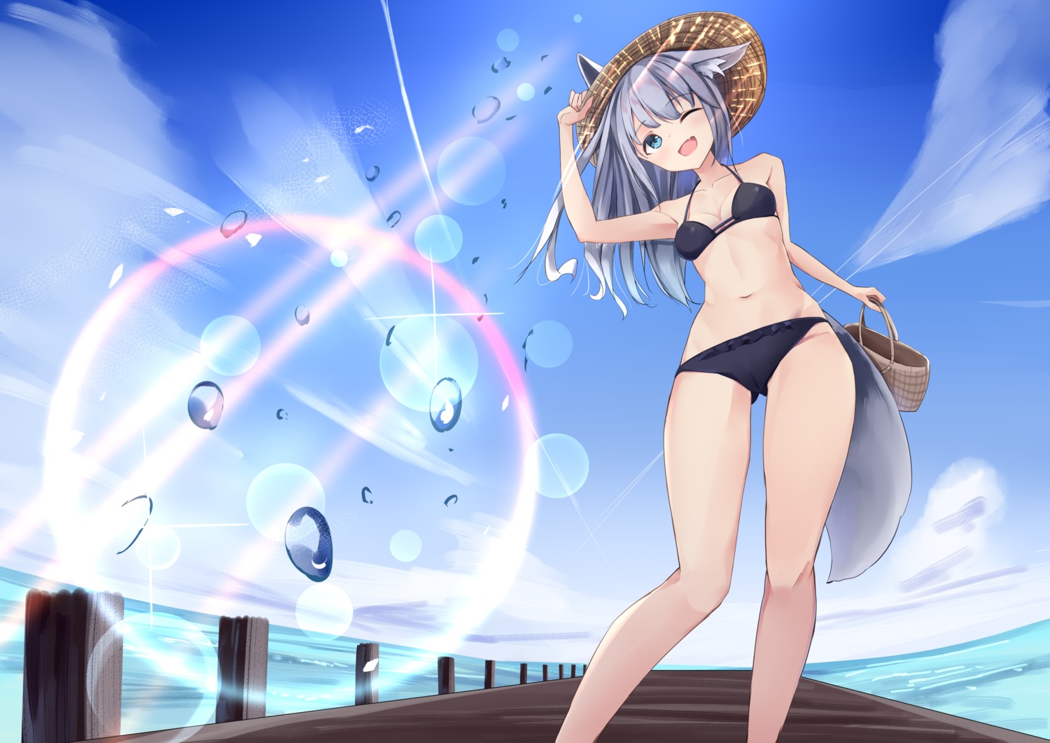 akinakes animal_ears bikini cameltoe cleavage swimsuits tail