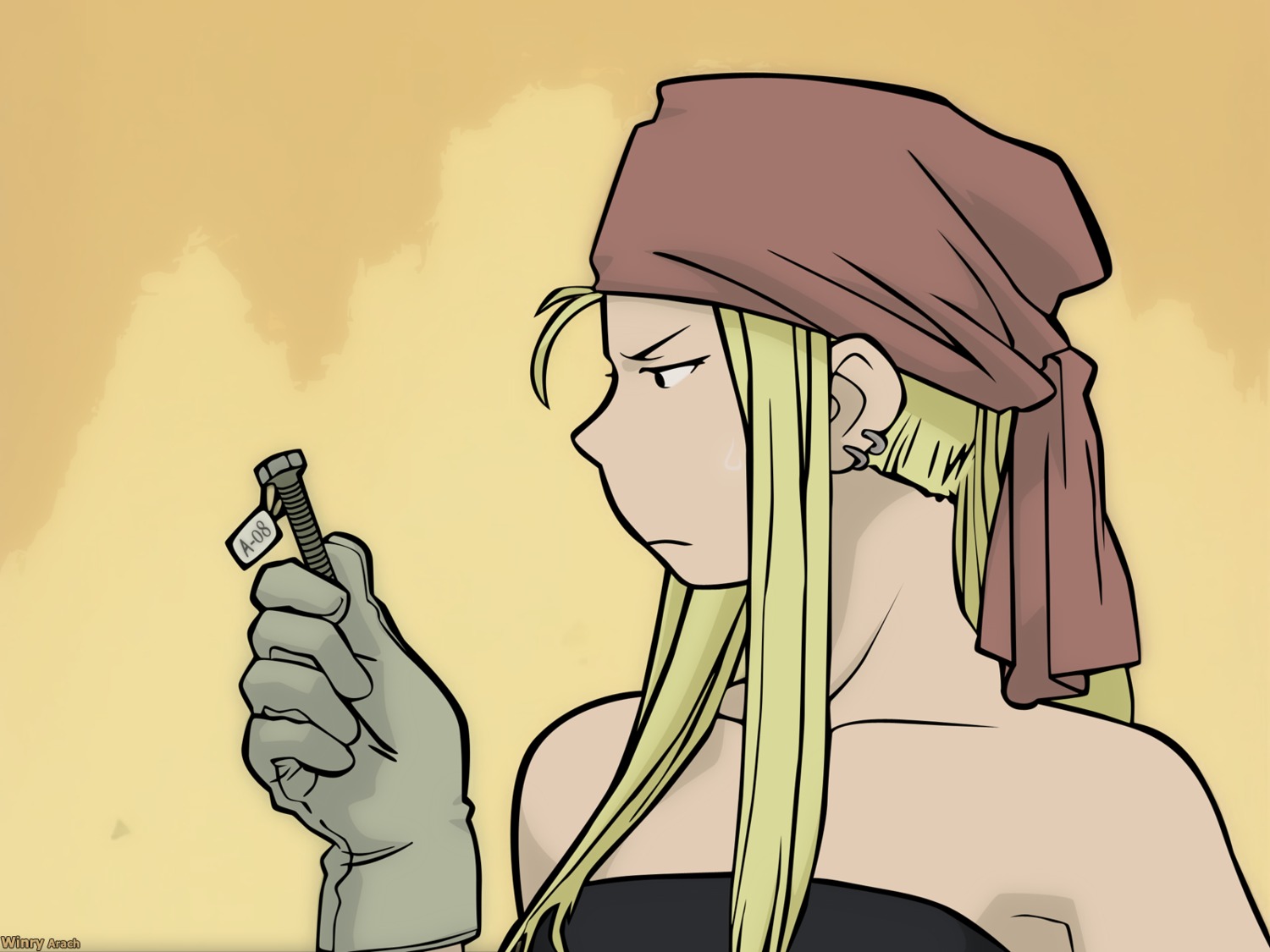 fullmetal_alchemist vector_trace wallpaper watermark winry_rockbell