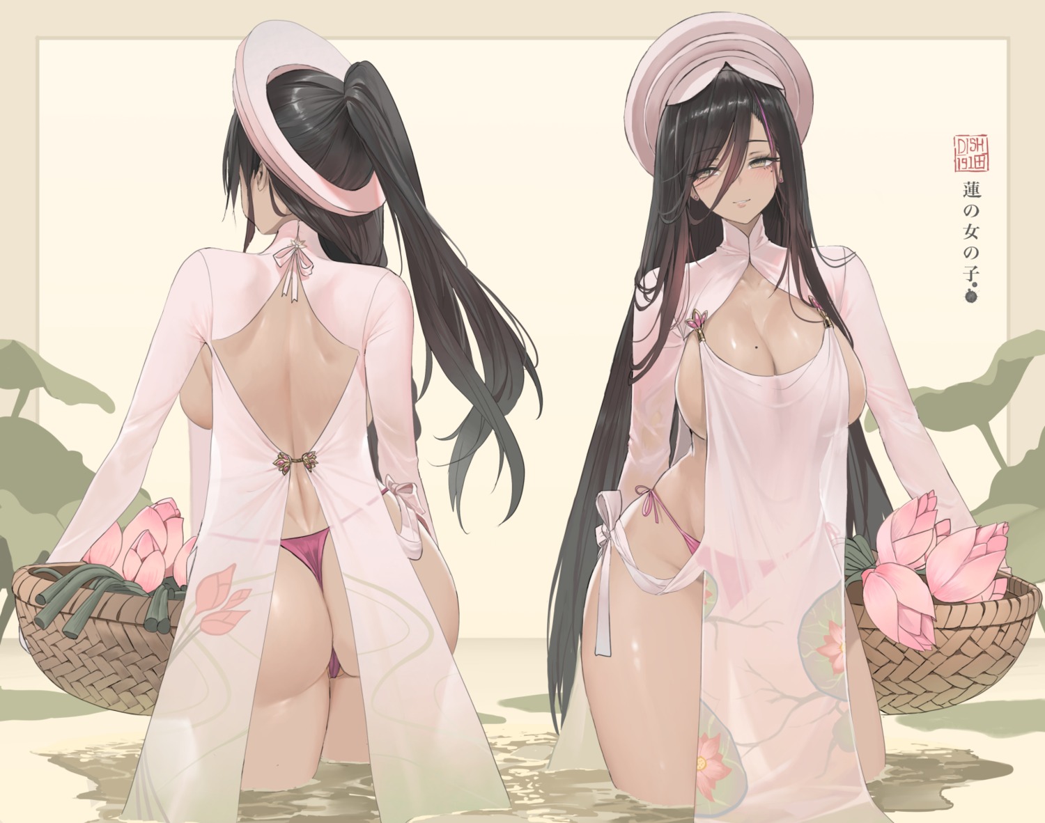 asian_clothes ass bikini dishwasher1910 see_through swimsuits thong wet