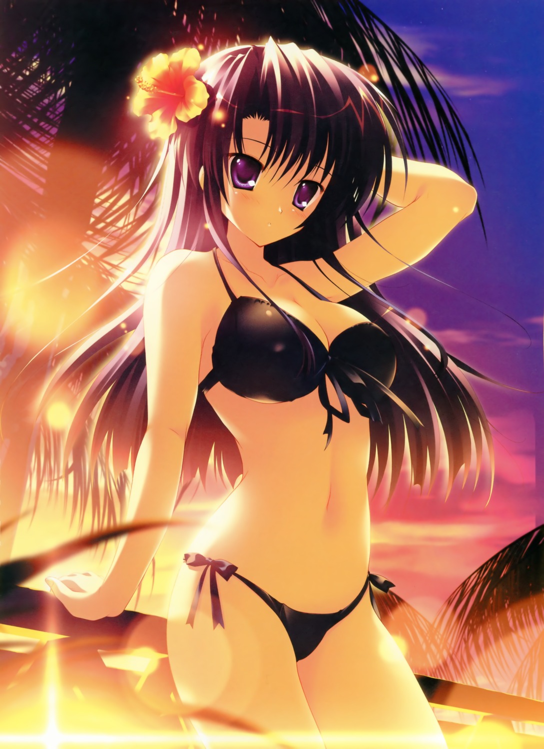 bikini cleavage lyrical_lyric mikeou swimsuits takami_rin