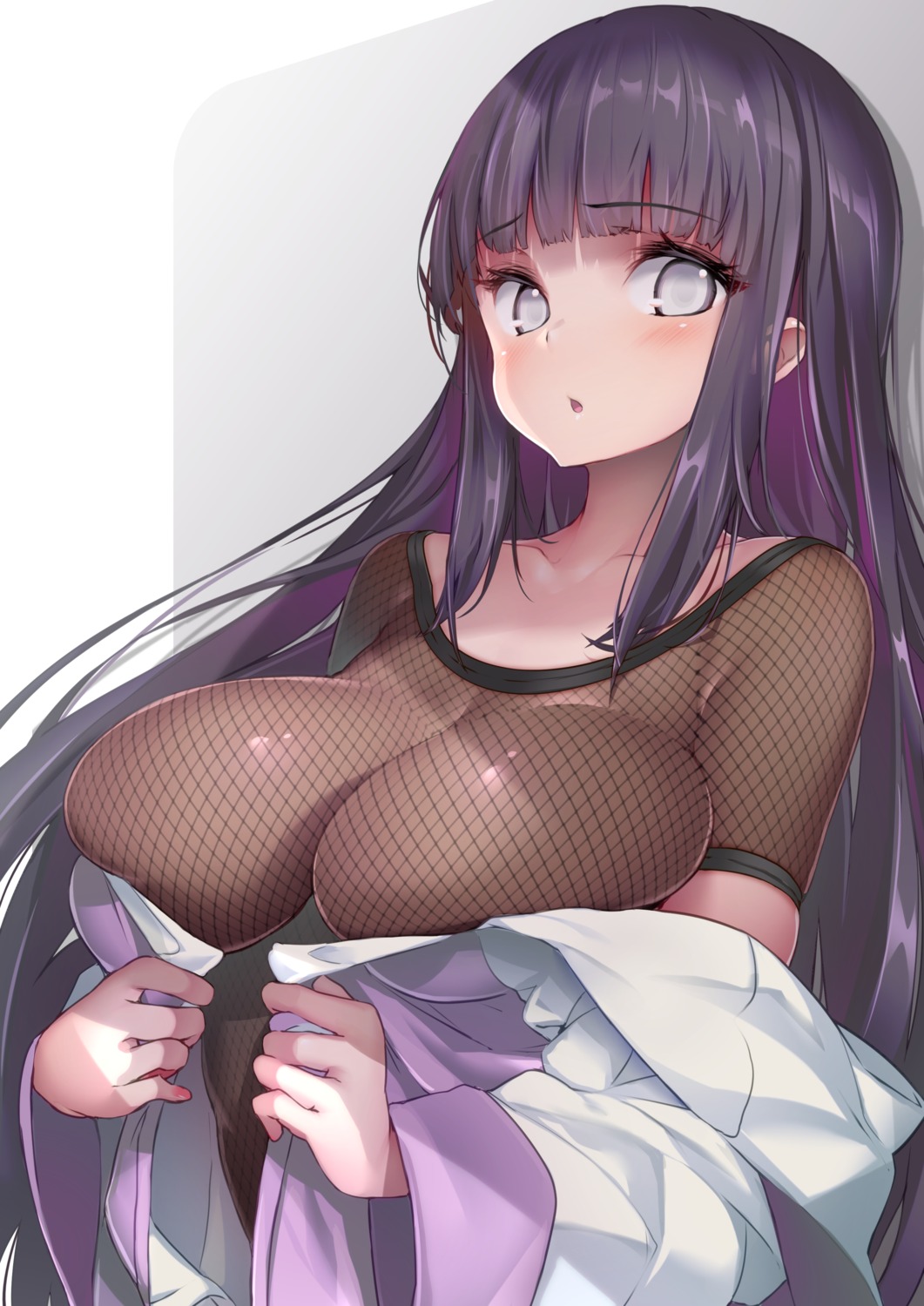 fishnets hong_(white_spider) hyuuga_hinata naruto no_bra see_through undressing