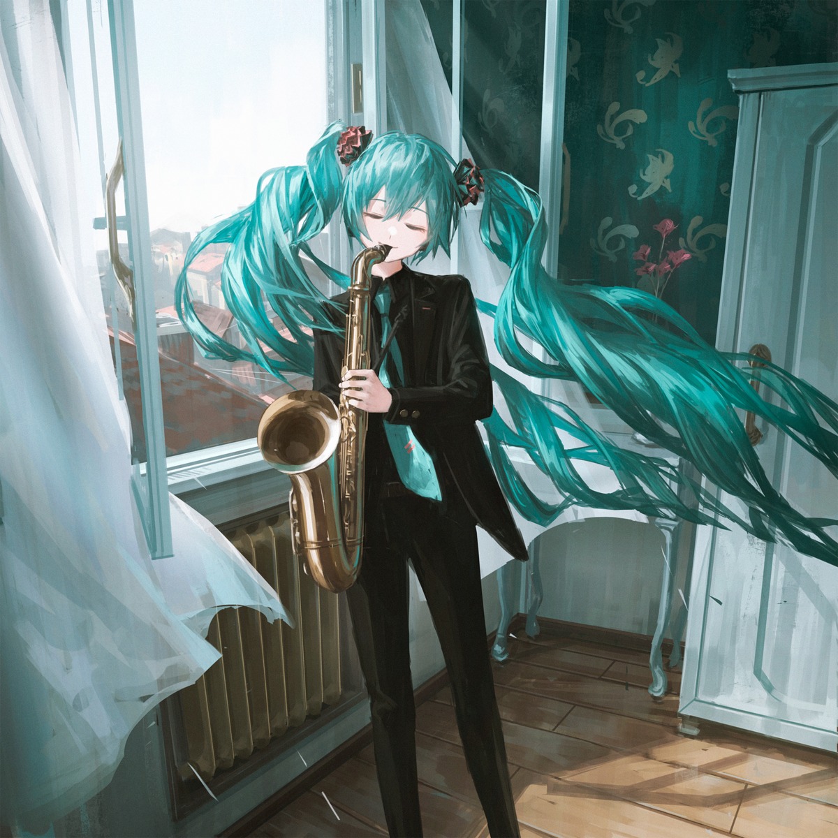 business_suit crossdress hatsune_miku reoen vocaloid