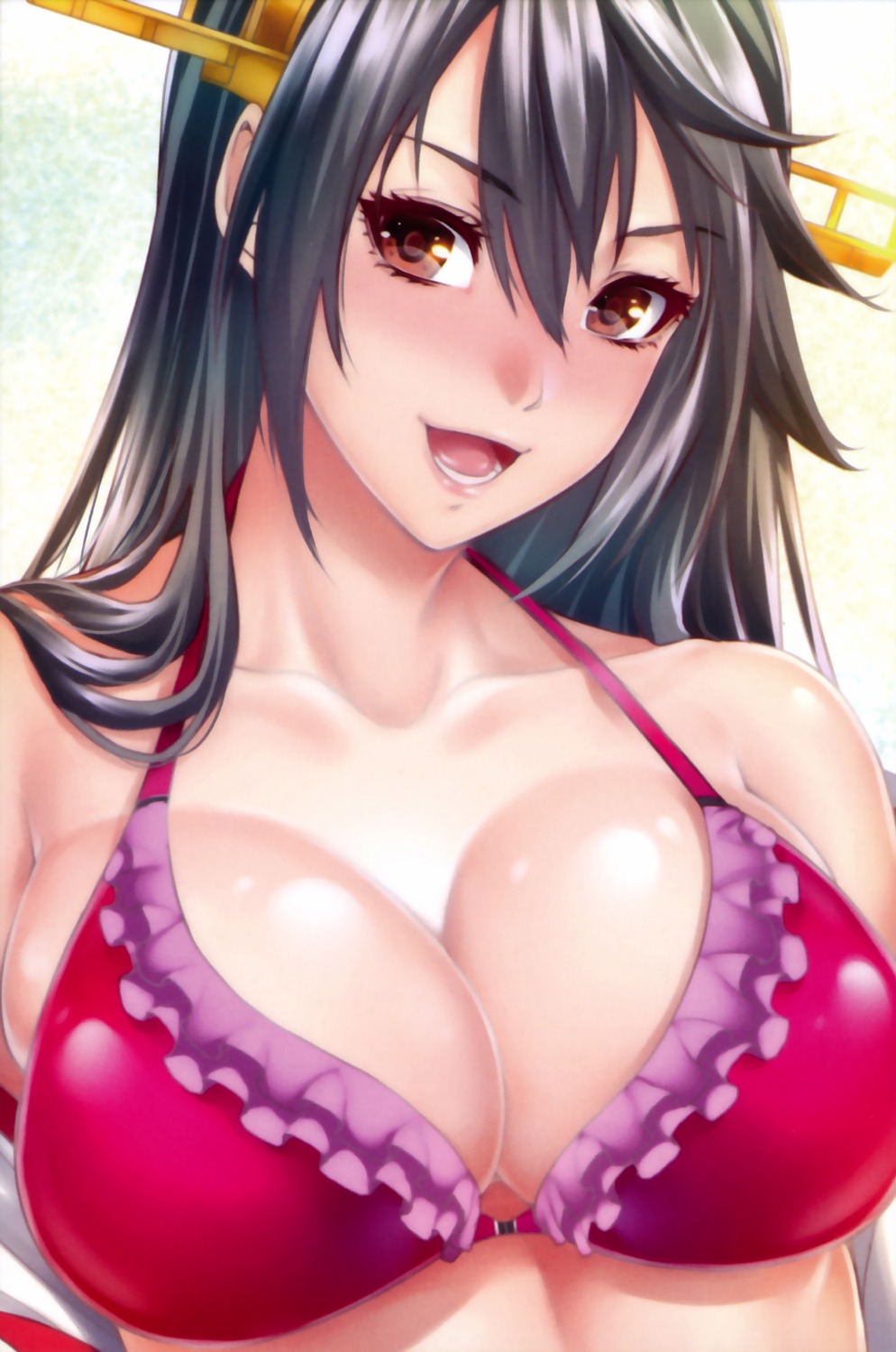 bikini cleavage haruna_(kancolle) kantai_collection swimsuits z.a.p. zucchini