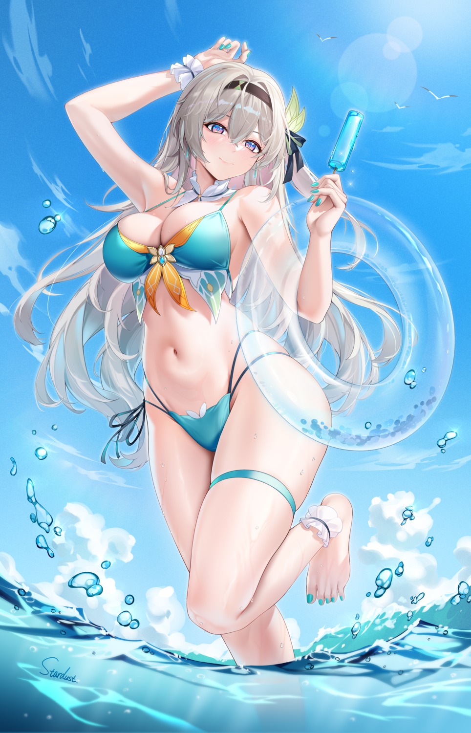 bikini firefly garter honkai:_star_rail stardust_(chen'ai_weiding) swimsuits wet