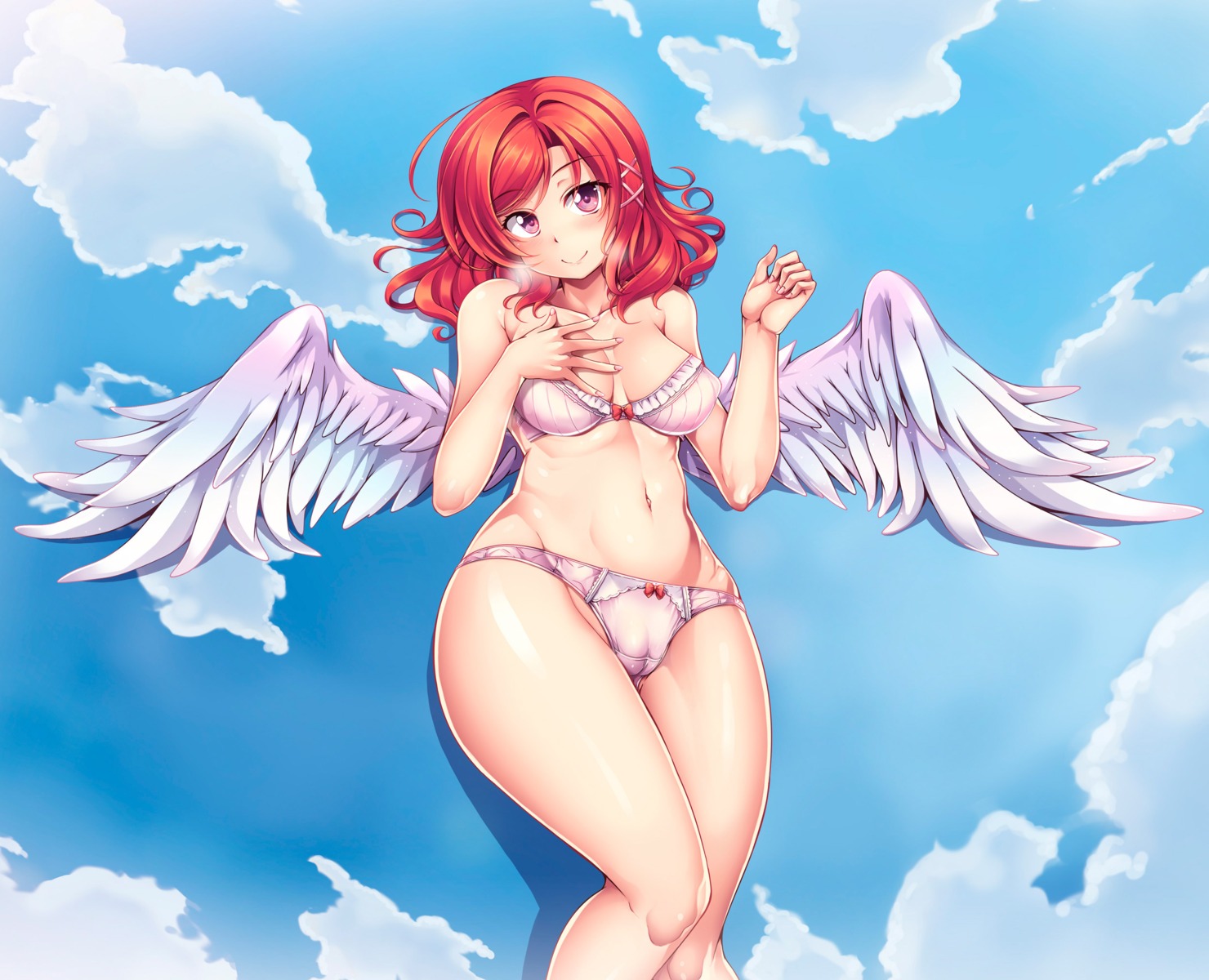 bra breast_hold cameltoe love_live! love_live!_(series) nishikino_maki pantsu windart windarteam wings