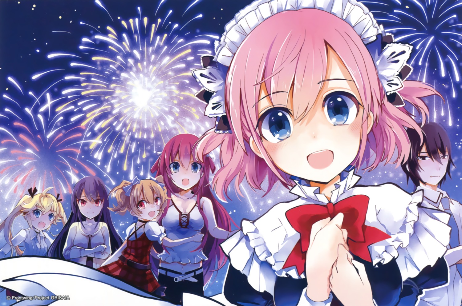 azuma_aya cleavage dress endcard grisaia grisaia_no_kajitsu irisu_makina kazami_yuuzi komine_sachi maid matsushima_michiru sakaki_yumiko suou_amane