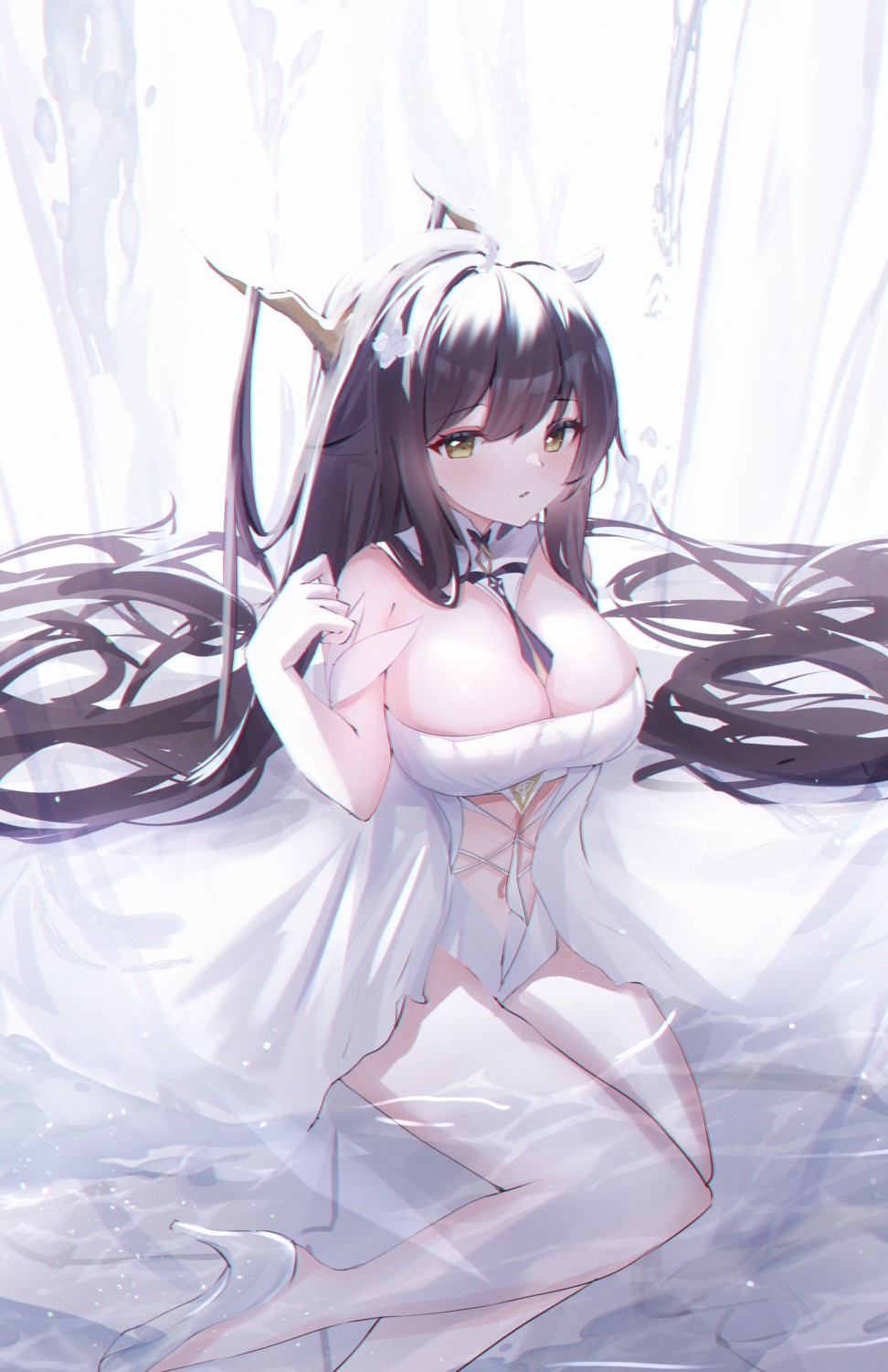 azur_lane heels horns indomitable_(azur_lane) no_bra usagi_(786113654)