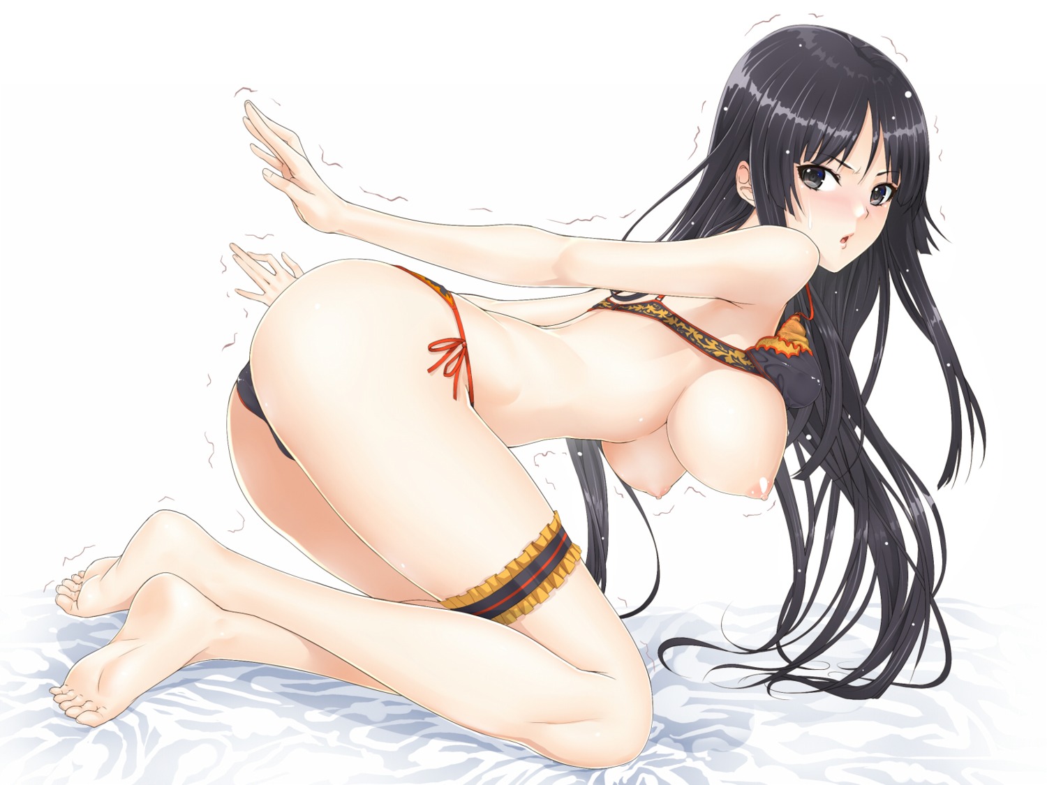 akiyama_mio ass bikini breasts garter k-on! nipples swimsuits vibrator wallpaper zucchini