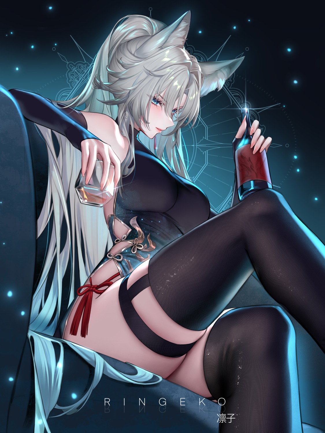 animal_ears asian_clothes feixiao garter honkai:_star_rail ringeko-chan stockings thighhighs