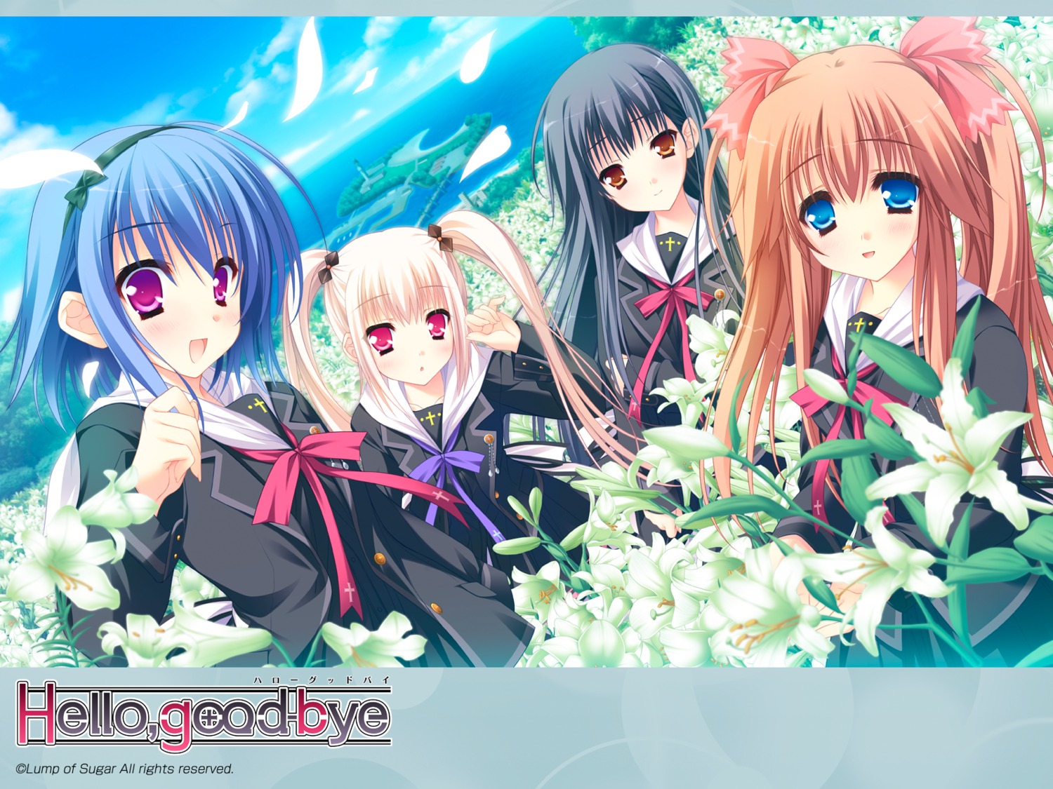 hello_good-bye hiiragi_koharu lump_of_sugar moekibara_fumitake rindou_natsume saotome_suguri seifuku wallpaper yukishiro_may