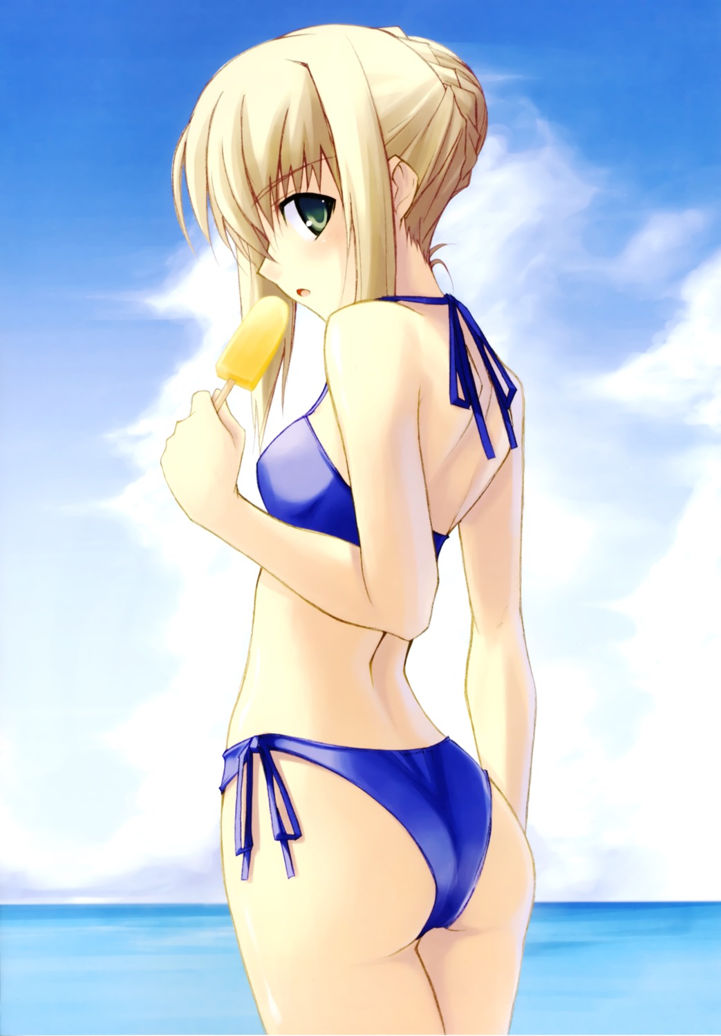 ass bikini fate/stay_night saber shingo swimsuits