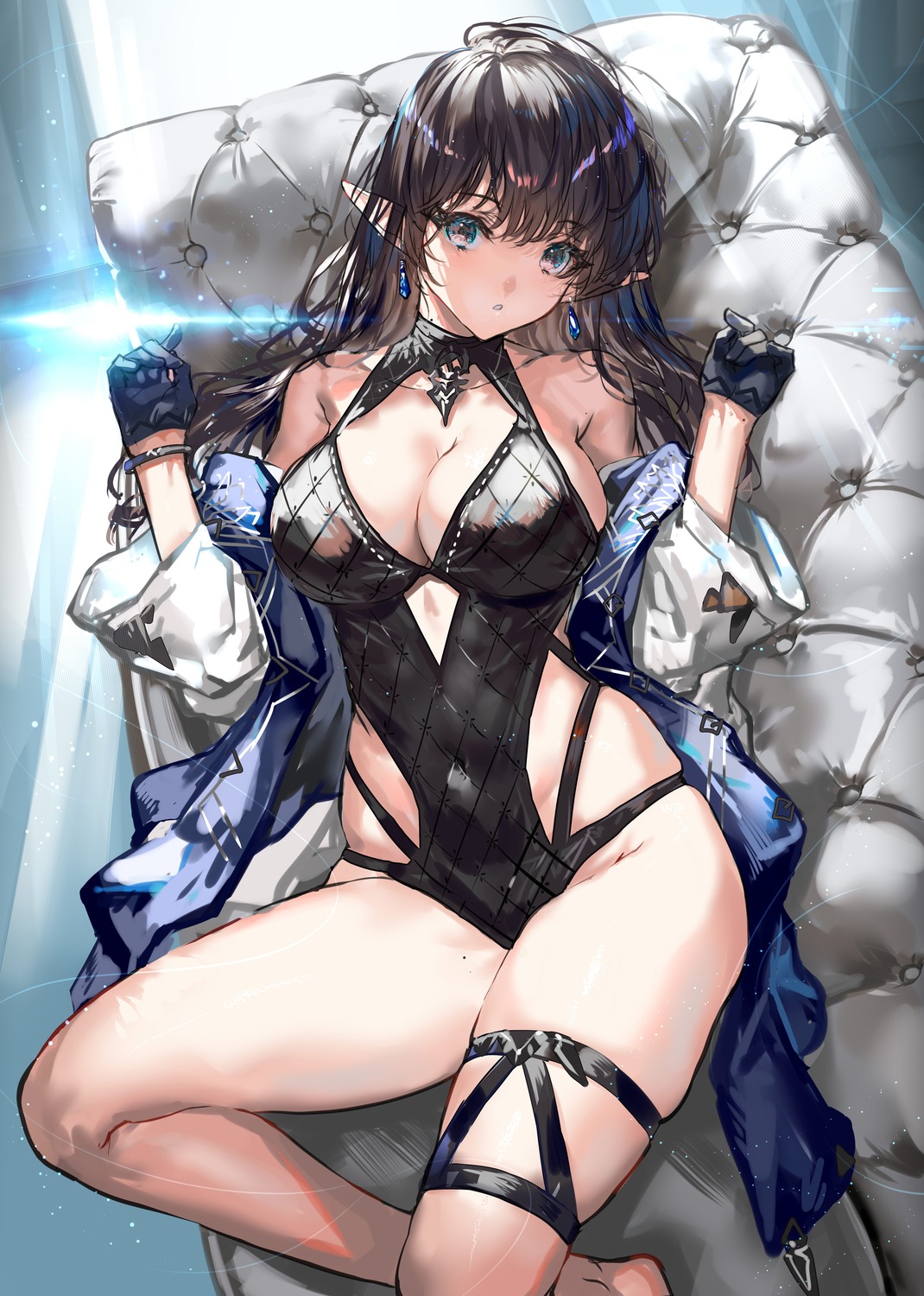 garter leotard no_bra pointy_ears ranou