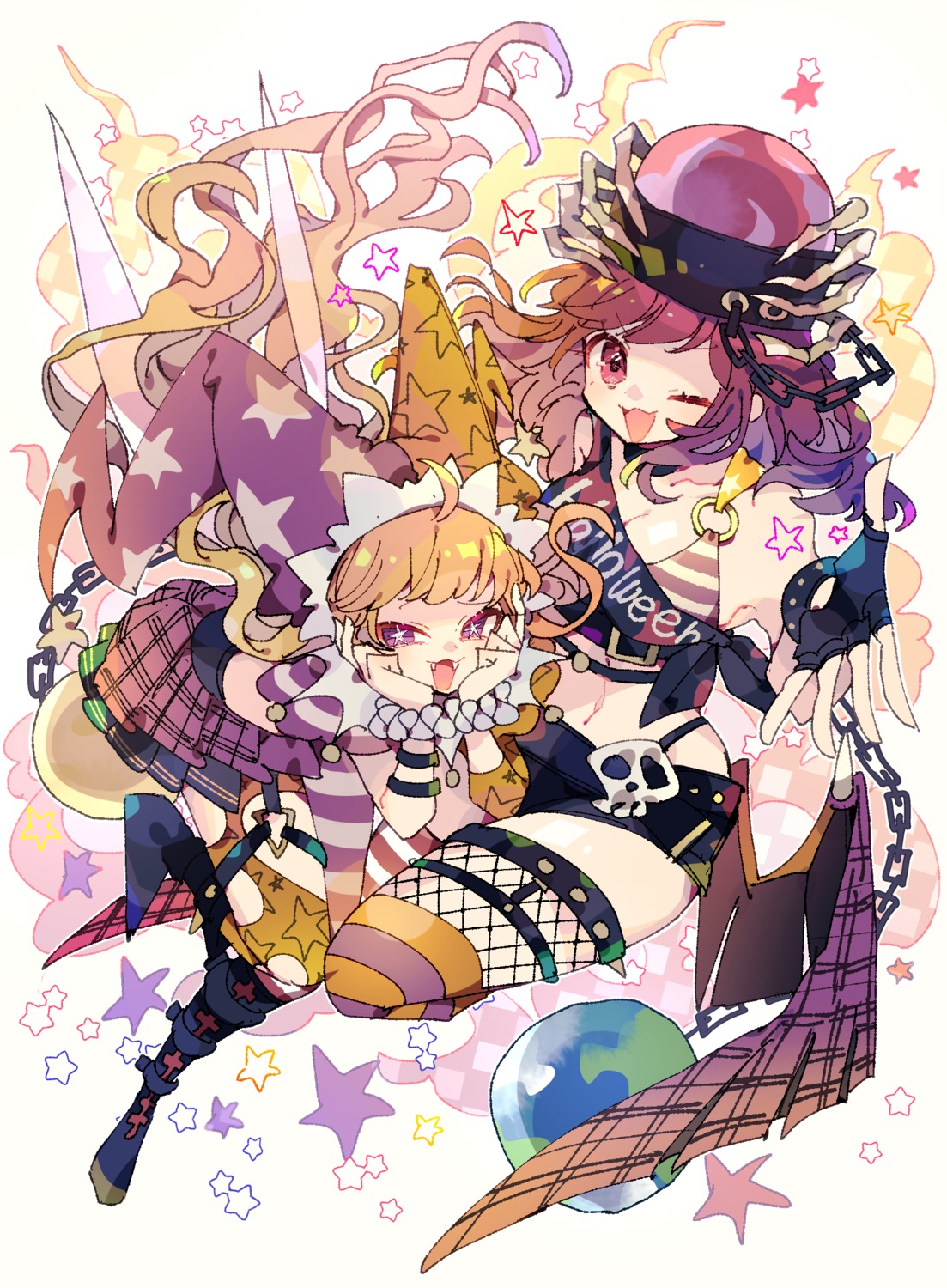 clownpiece fishnets garter halloween hecatia_lapislazuli nikorashika thighhighs touhou