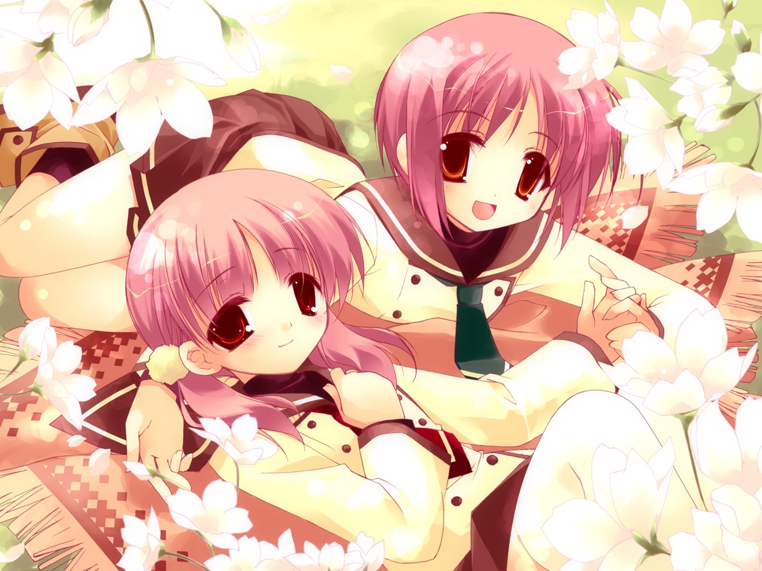 akino_momiji cuffs kiriyama_sakura minazuki_haruka sakura_musubi seifuku wallpaper