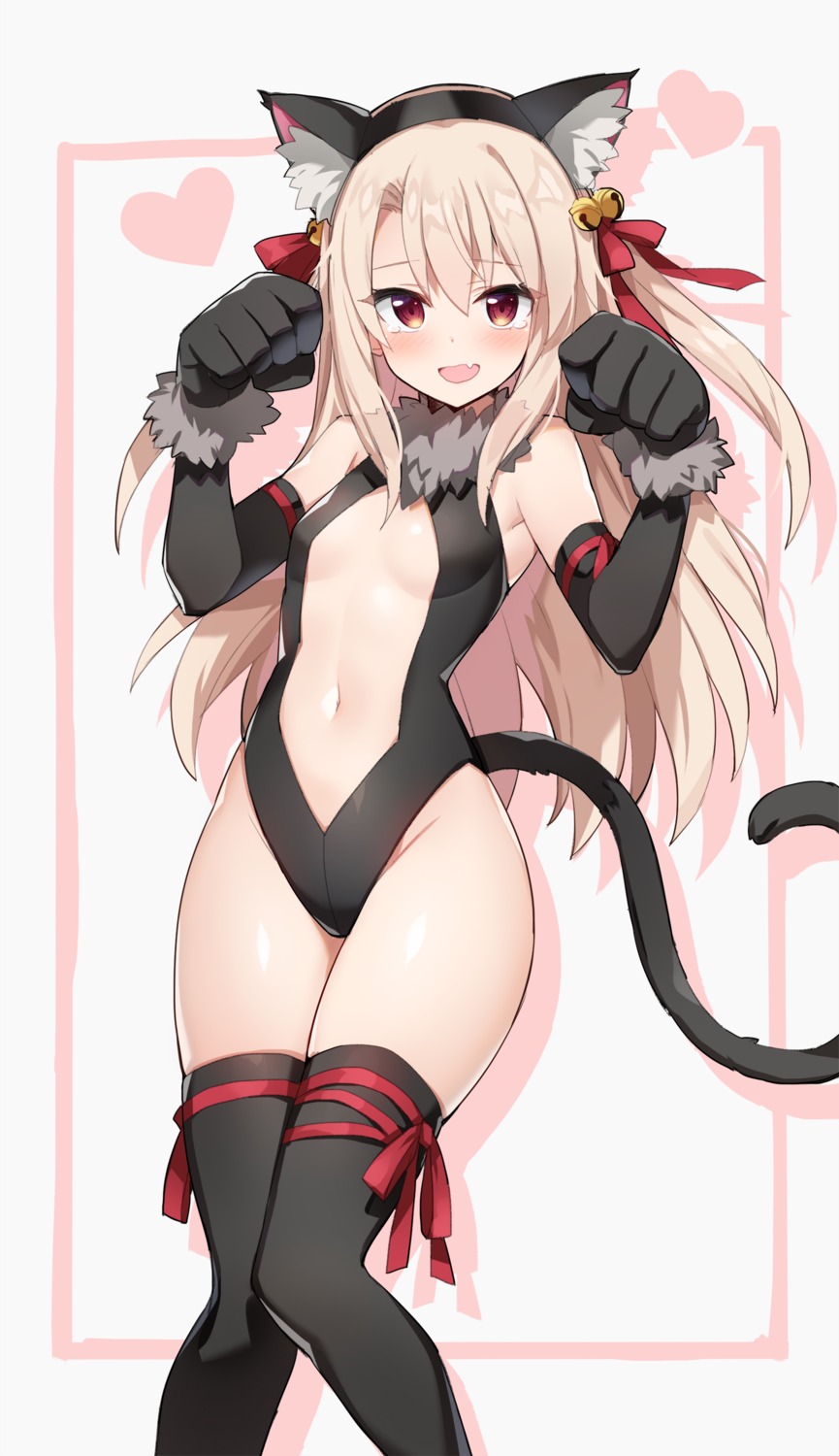 animal_ears fate/kaleid_liner_prisma_illya fate/stay_night illyasviel_von_einzbern leotard loli nekomimi no_bra serin199 tail thighhighs