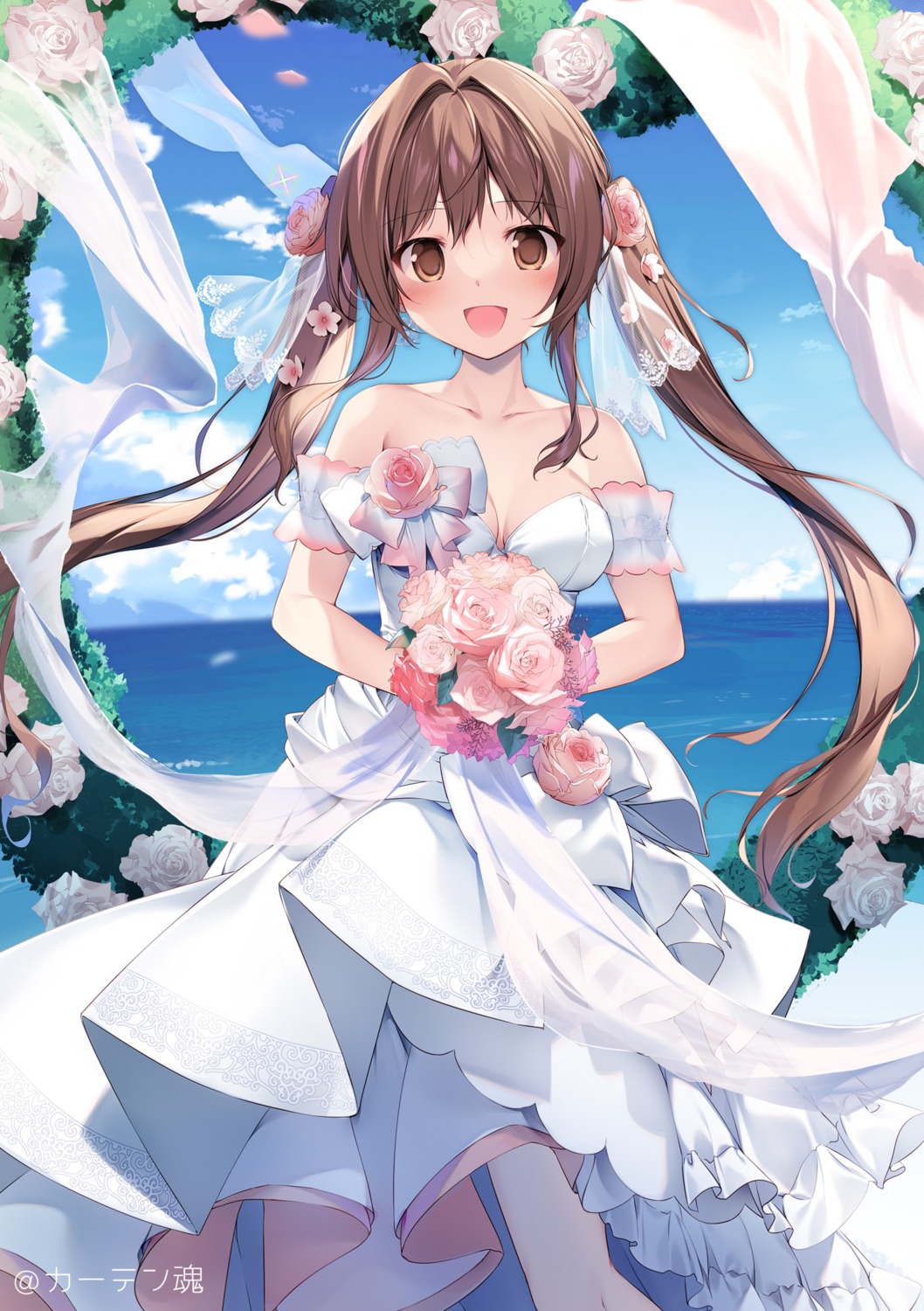 aomi_kanon dress karory no_bra skirt_lift wedding_dress