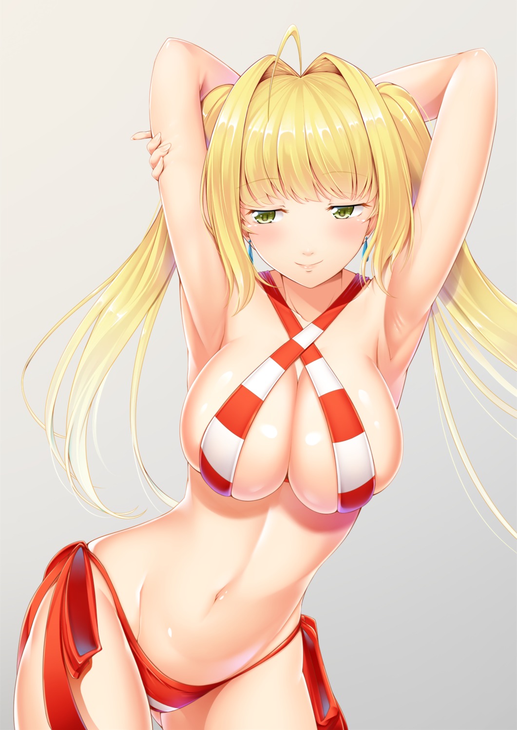 bikini cleavage fate/extra fate/stay_night saber_extra swimsuits tsugaru_(co-walker)