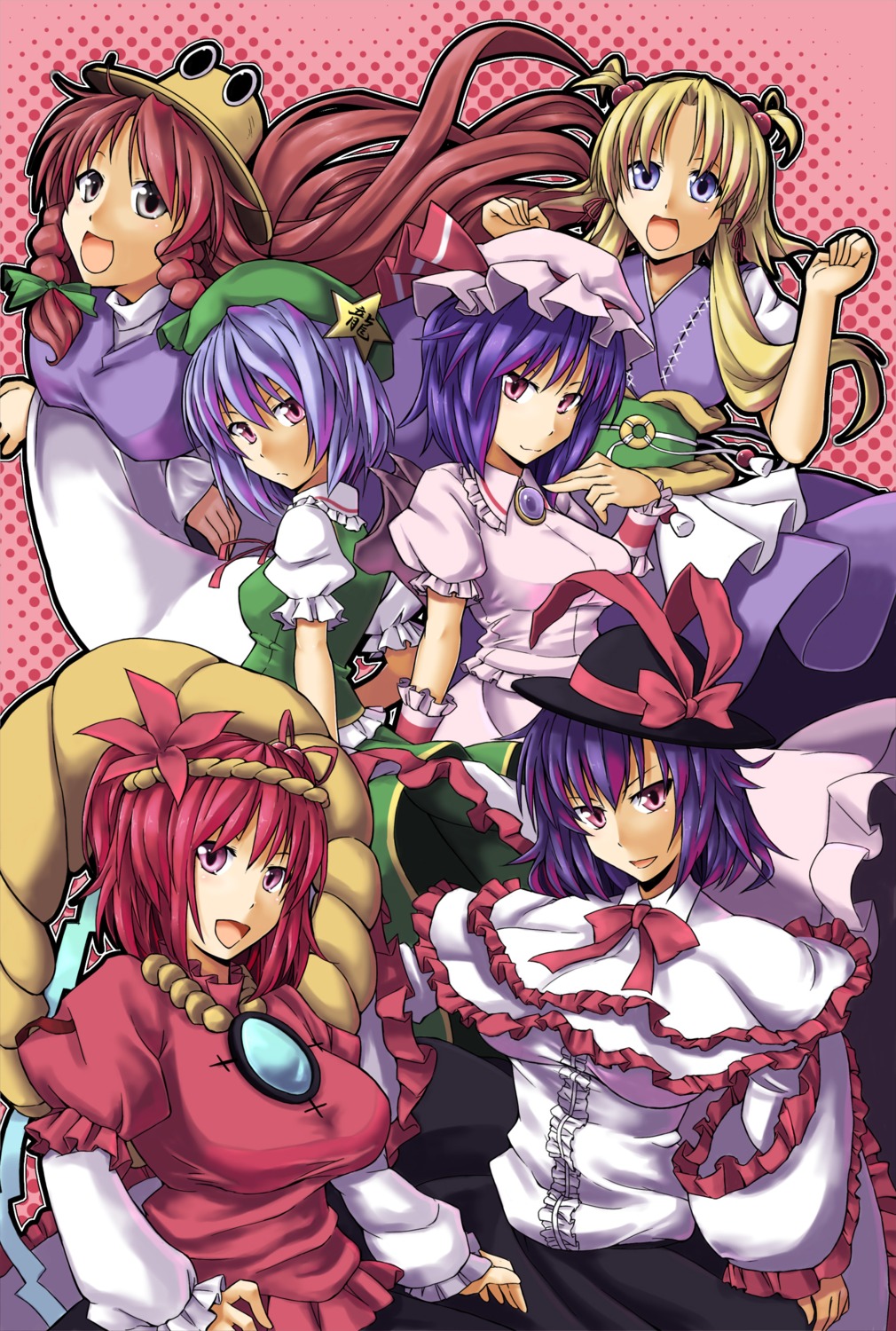 alto-00 hong_meiling moriya_suwako nagae_iku onozuka_komachi remilia_scarlet touhou yasaka_kanako