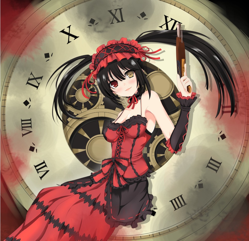 date_a_live dress gothic_lolita gun heterochromia lolita_fashion tokisaki_kurumi