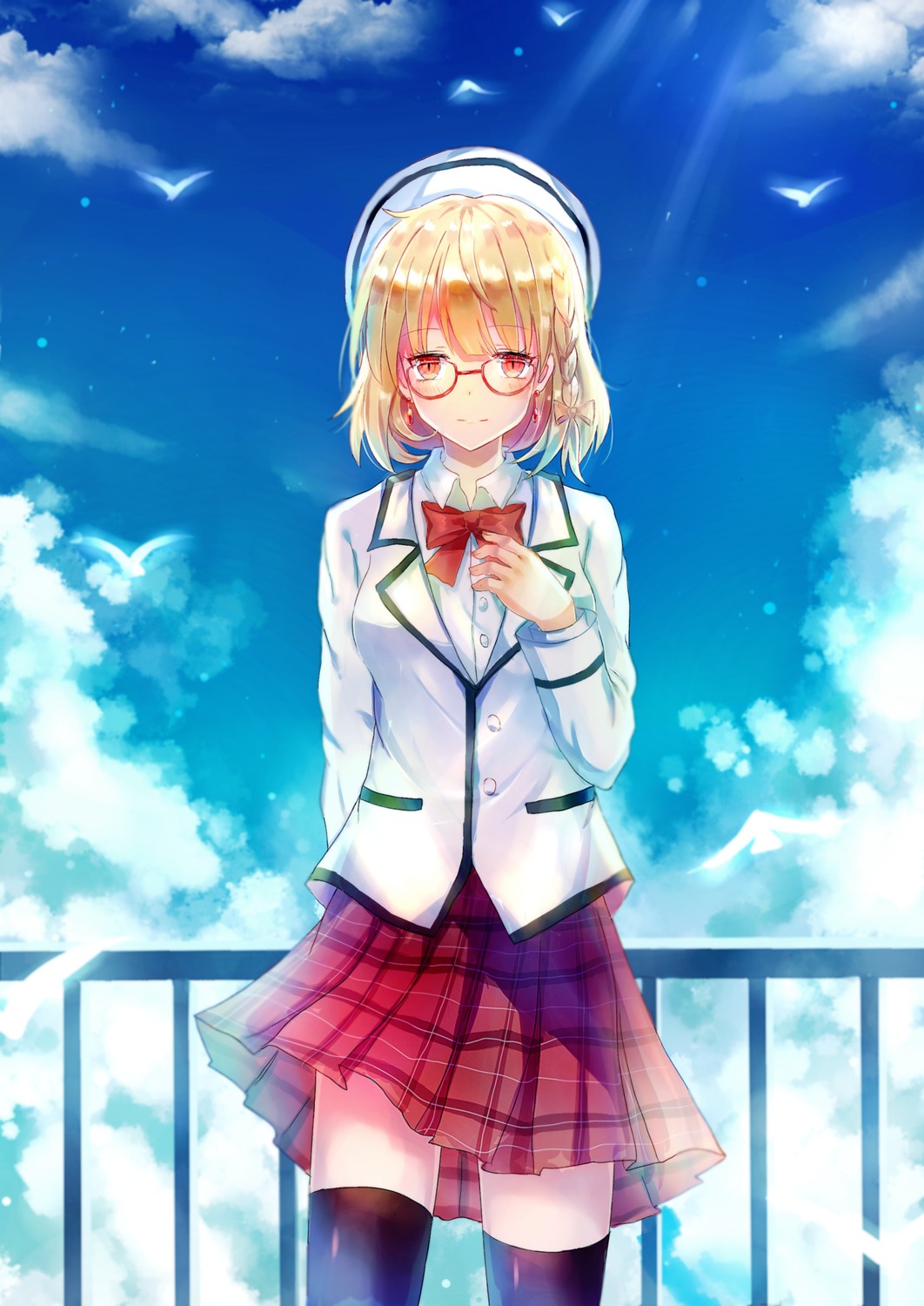 megane ragdoll_koucha seifuku thighhighs