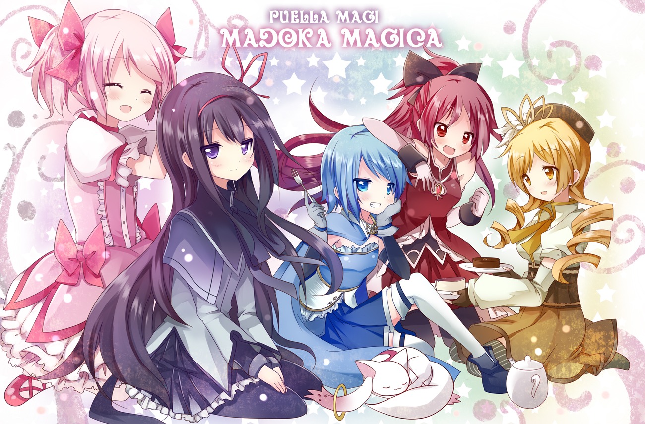 akemi_homura kaname_madoka kyubey mahou_shoujo_madoka_magica miki_sayaka mishima_kurone pantyhose sakura_kyouko thighhighs tomoe_mami