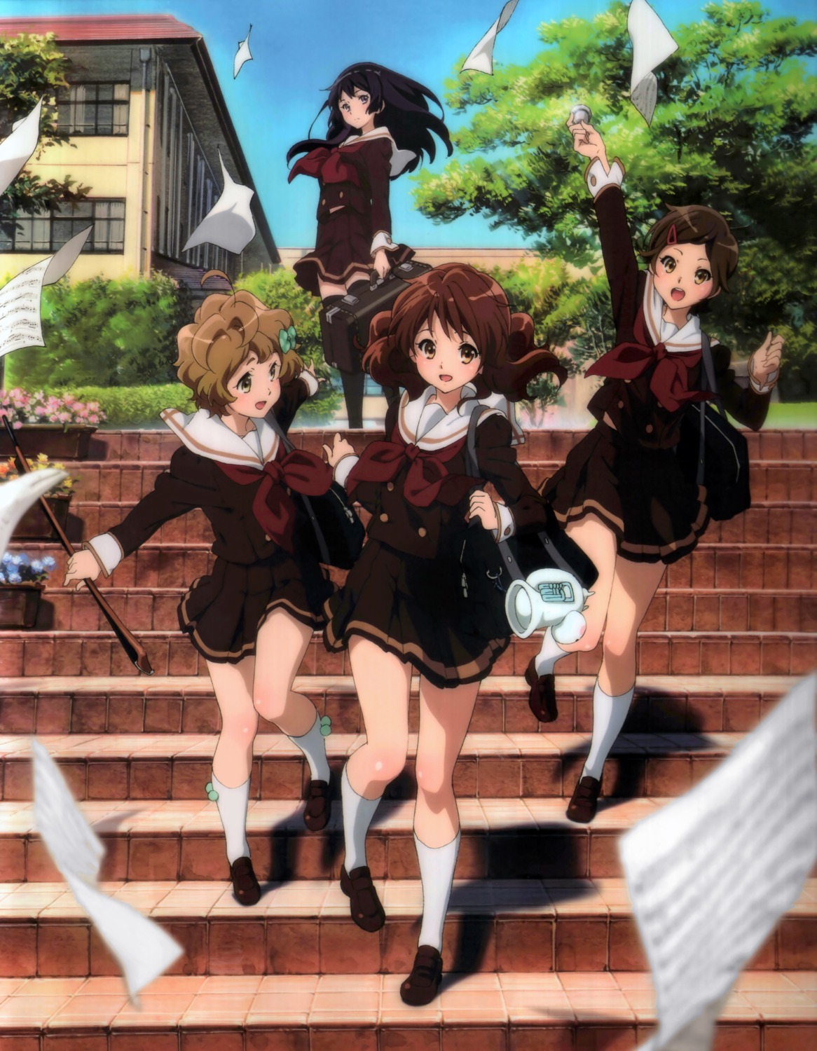 hibike!_euphonium katou_hazuki_(hibike!_euphonium) kawashima_sapphire kousaka_reina oumae_kumiko seifuku thighhighs