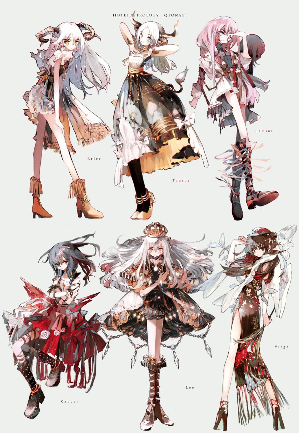 breast_hold chinadress cleavage garter heels horns qtonagi sweater tail thighhighs wings