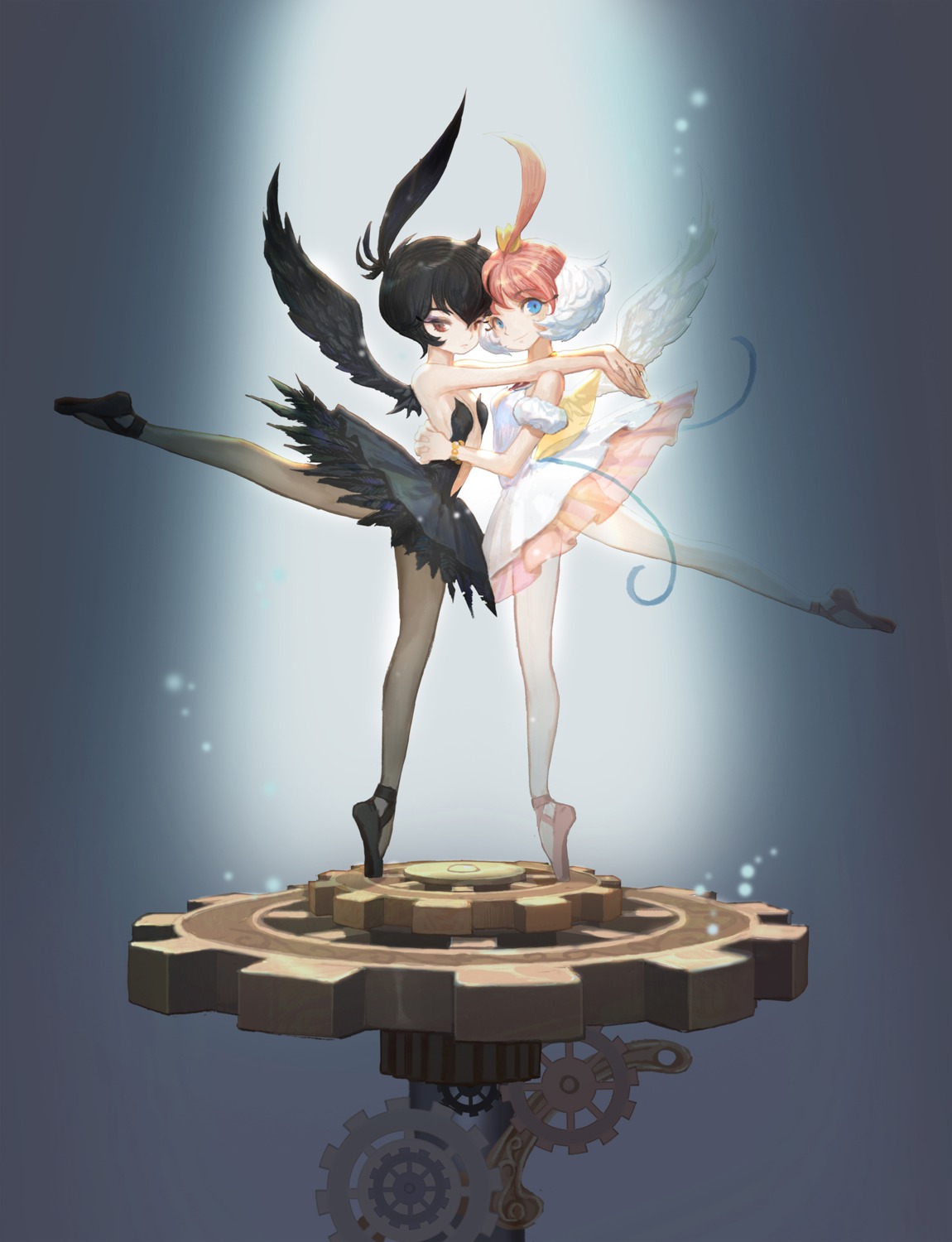 arima_ahiru dress hong_yun_ji kuroha_rue pantyhose princess_tutu wings