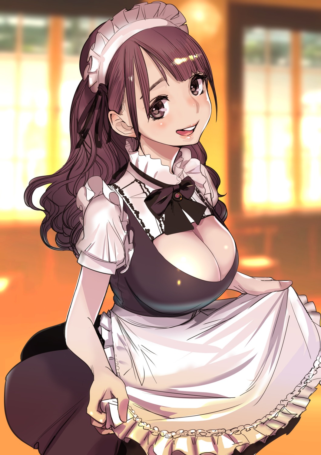 cleavage dytm maid skirt_lift