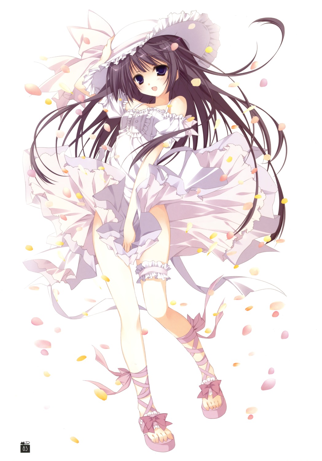 aquarian_age asahina_hotaru dress garter inugami_kira summer_dress