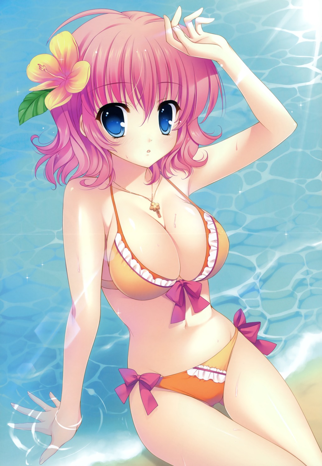 bikini cleavage crease himezono_risa mitha nanawind swimsuits yuyukana