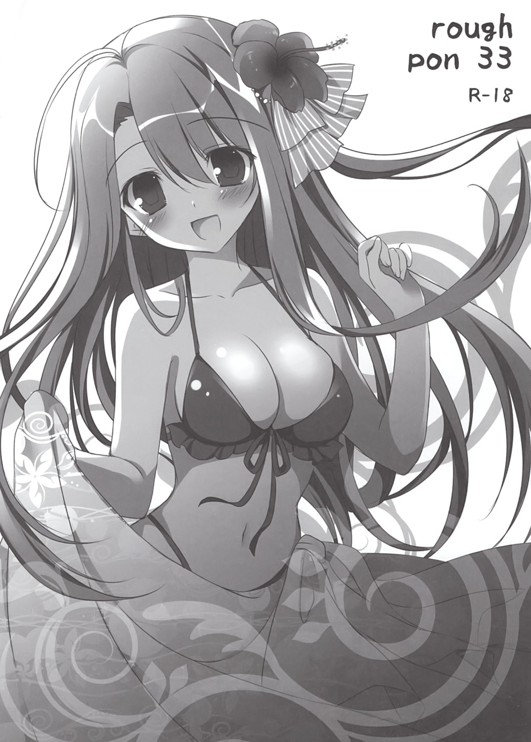 bikini matsurija monochrome nanaroba_hana skirt_lift swimsuits