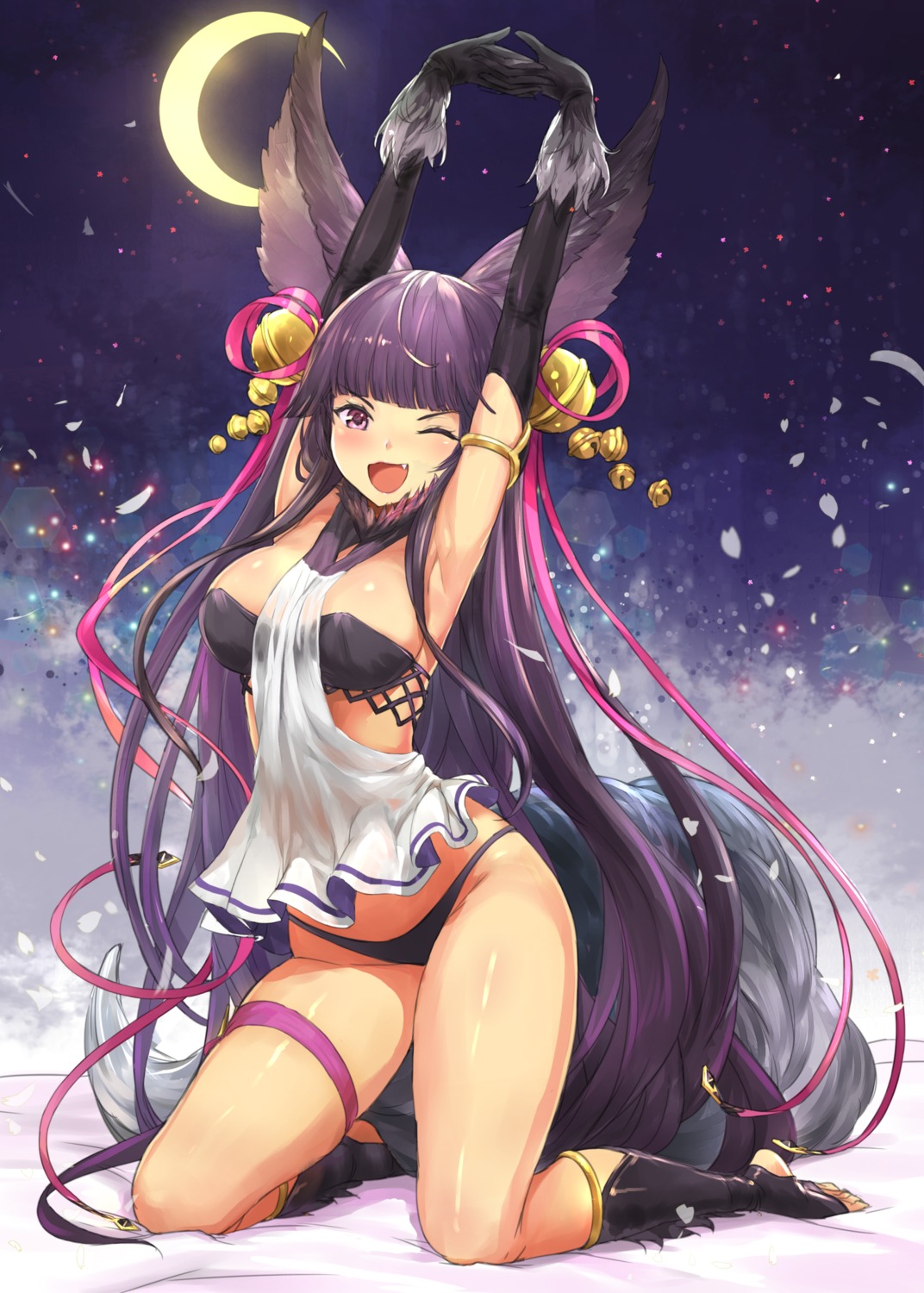 animal_ears bikini crystal_shoujo garter granblue_fantasy see_through swimsuits tail yuel_(granblue_fantasy)