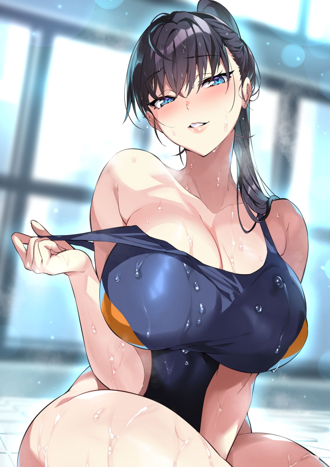 senri_gan shuumatsu_no_harem swimsuits toudou_akira undressing wet