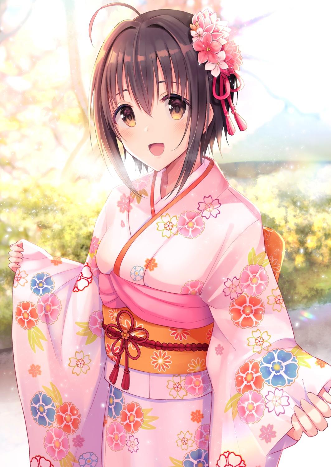 kimono kohinata_miho the_idolm@ster the_idolm@ster_cinderella_girls yurin