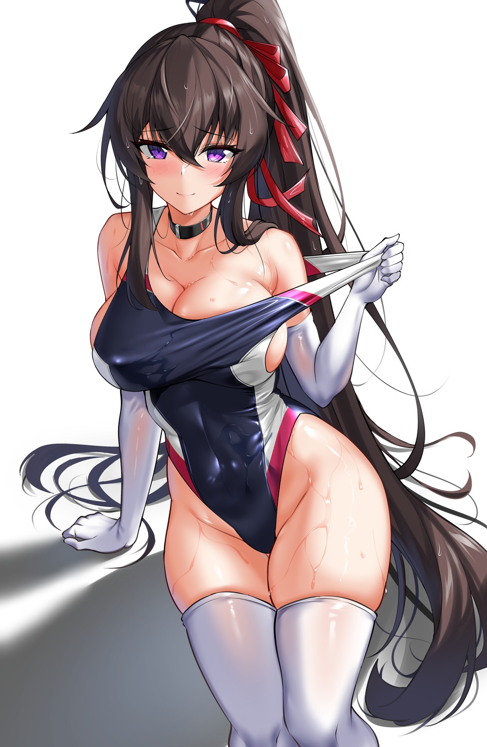 counter:side elze_(s01047480836) erect_nipples swimsuits thighhighs undressing yoo_mina
