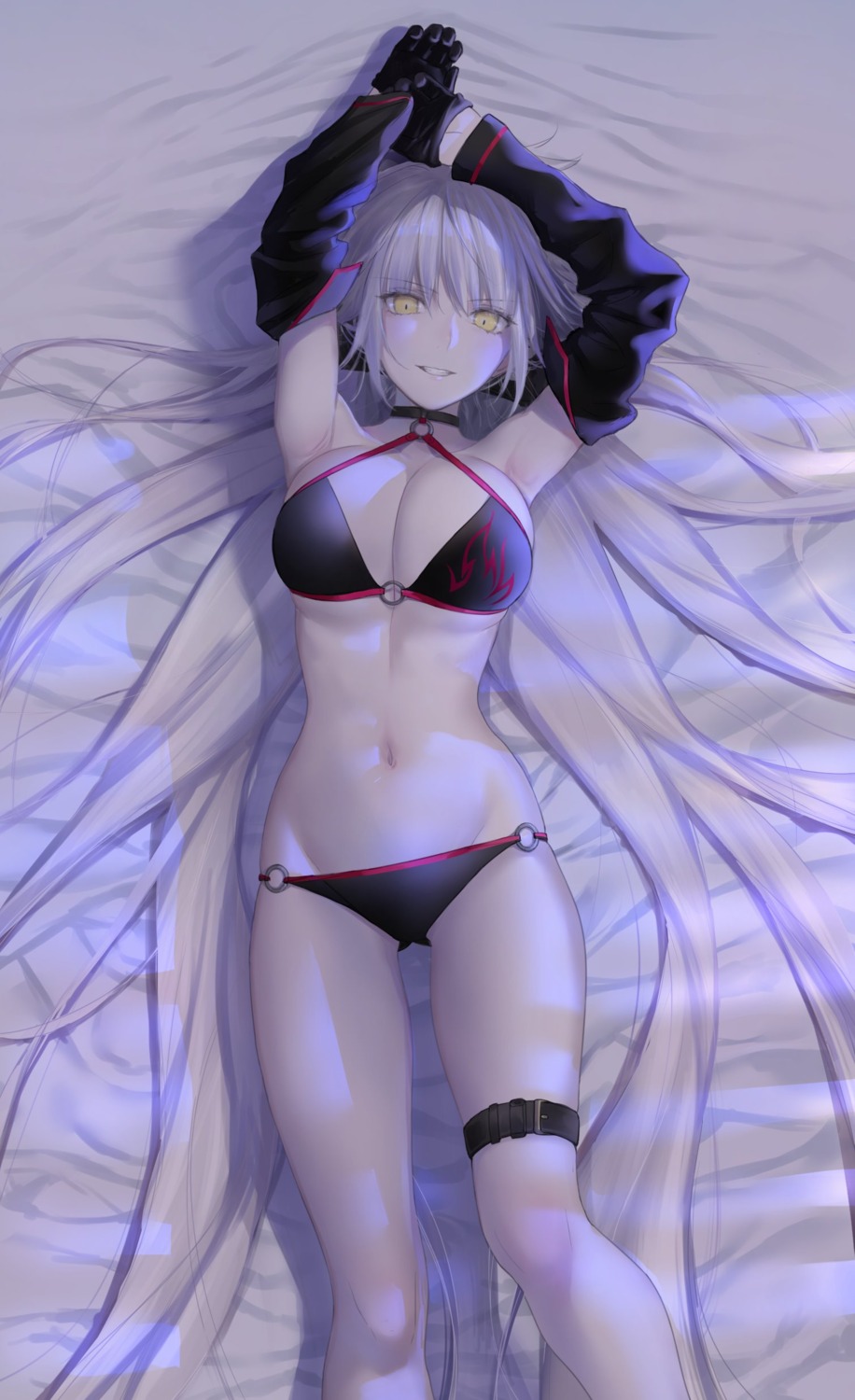 bikini cleavage fate/grand_order garter jeanne_d'arc jeanne_d'arc_(alter)_(fate) nipi27 swimsuits